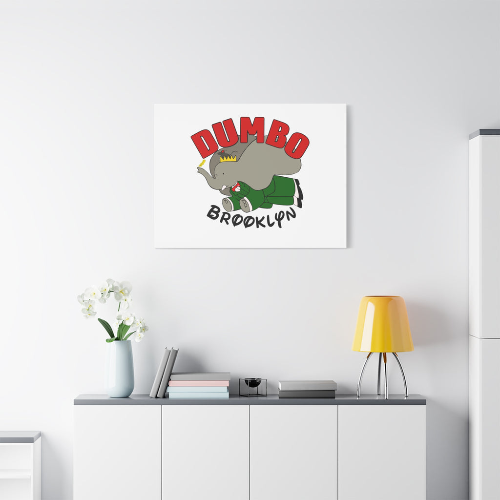 Brooklyn Dumbo Elephant Canvas Art, Fun Nursery Decor, Kids Room Wall Art, Elephant Lover Gift, Colorful Stretched Wall Art