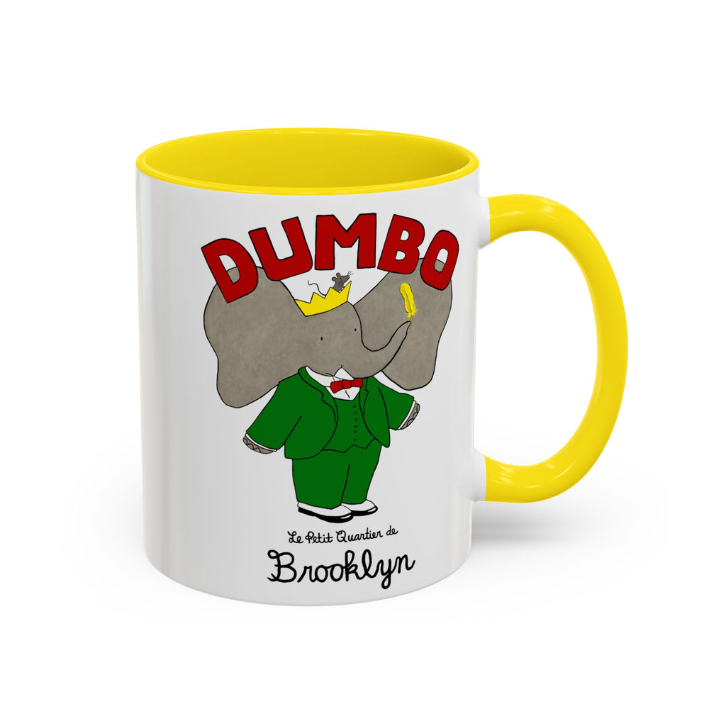 Dumbo Brooklyn Accent Mug - Unique Coffee Cup, Cute Elephant Design, Perfect Gift for Friends, Home Decor, Elephant Lover