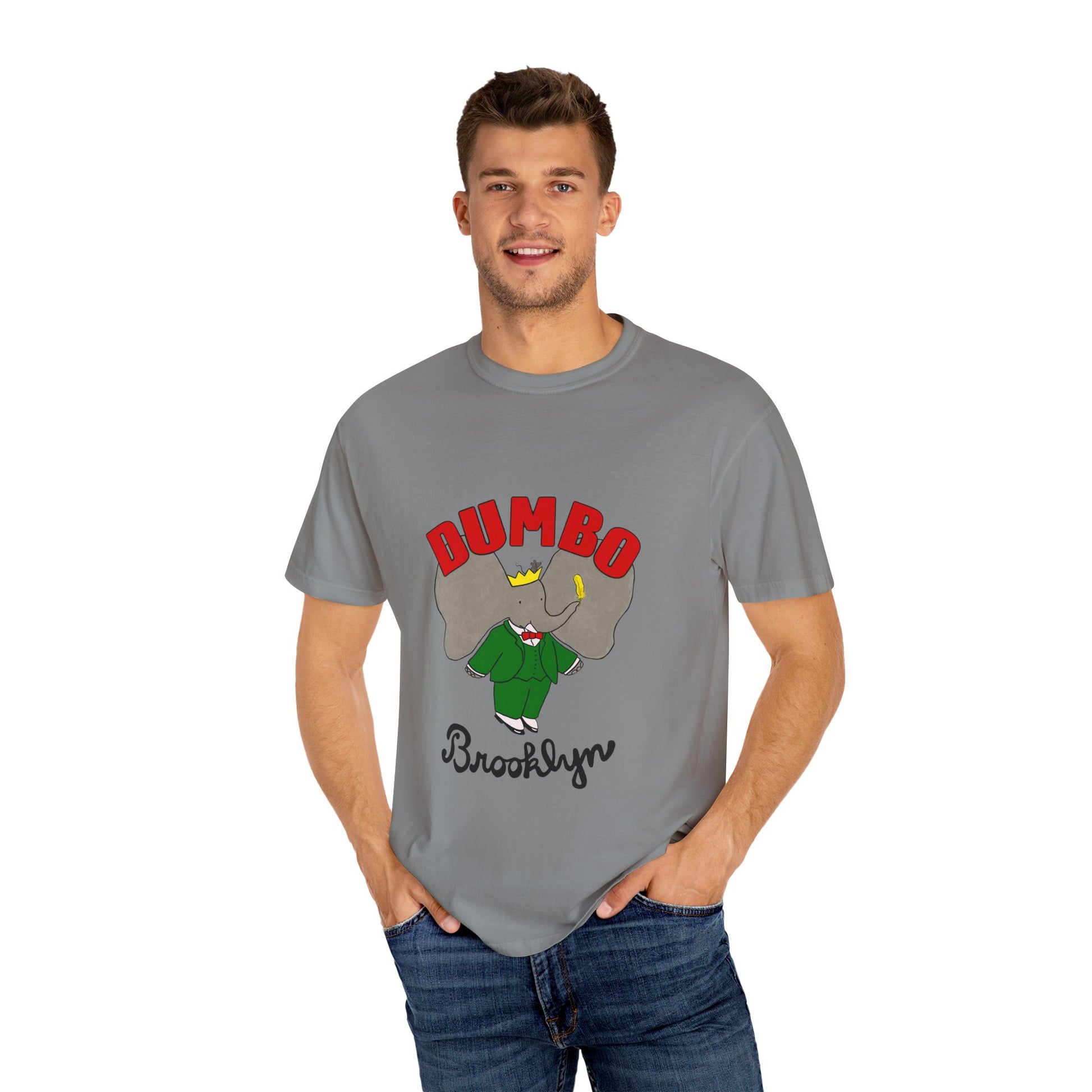 Brooklyn Dumbo Elephant Tee, Fun Graphic T-Shirt, Unisex Gift, Casual Wear, Vintage Style T-Shirt, Summer Fashion, Unique Present