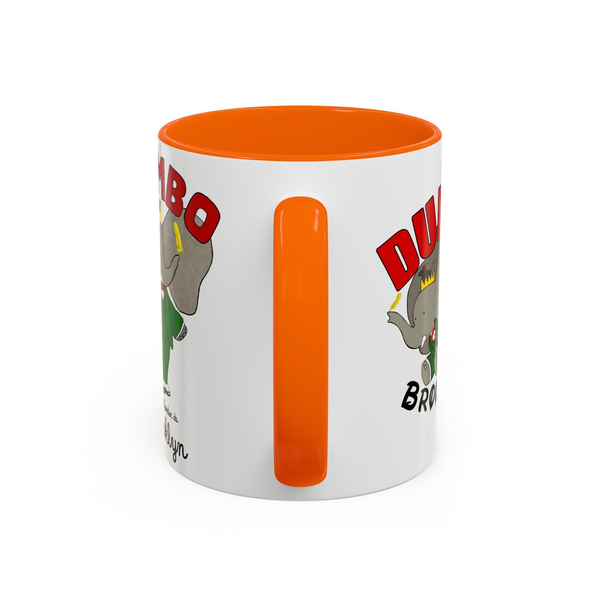 Dumbo Brooklyn Accent Mug - Unique Coffee Cup, Cute Elephant Design, Perfect Gift for Friends, Home Decor, Elephant Lover