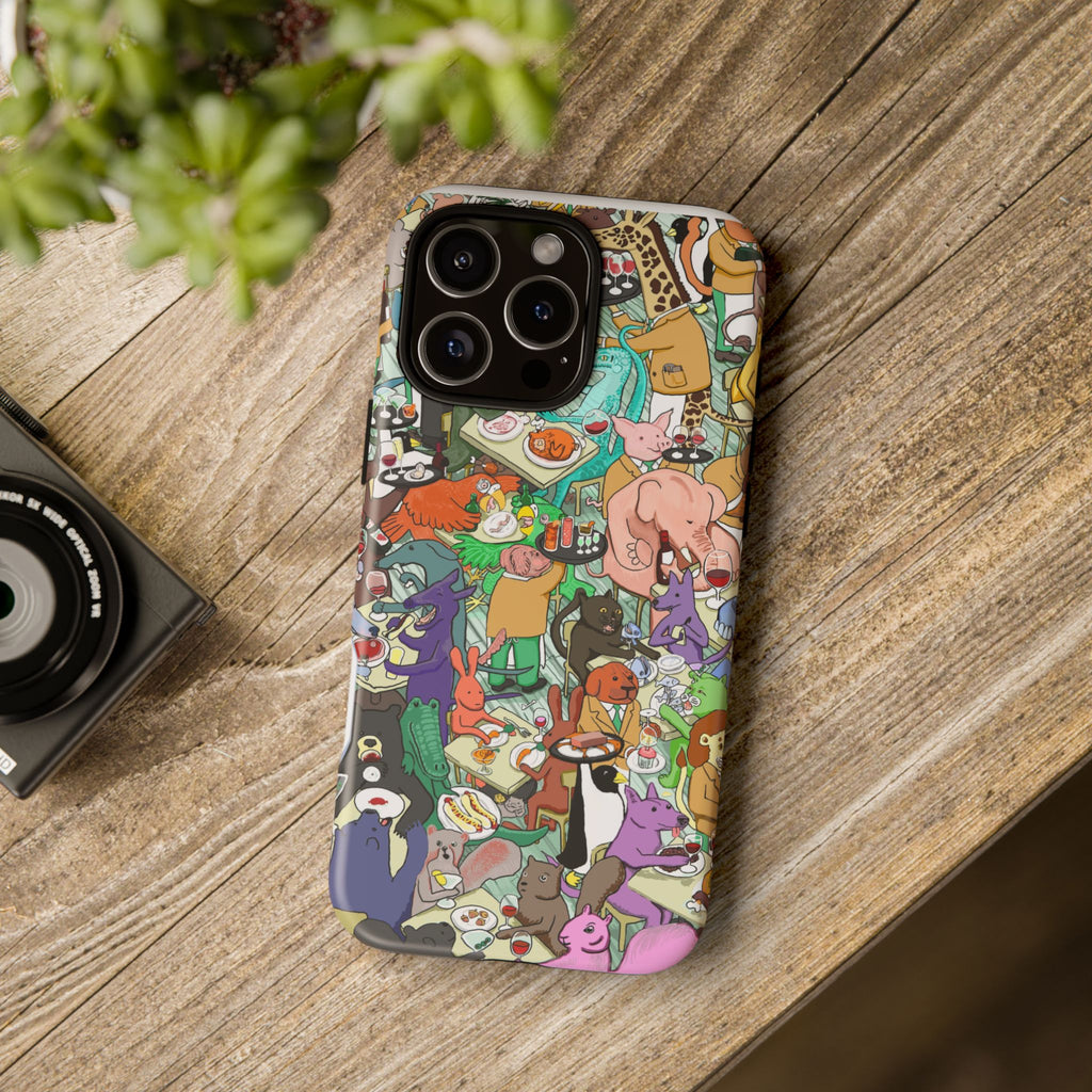Whimsical Animal Pattern Phone Case, Cute Phone Cover, Animal Lovers Gift, Fun Design, Unique Cell Phone Accessory
