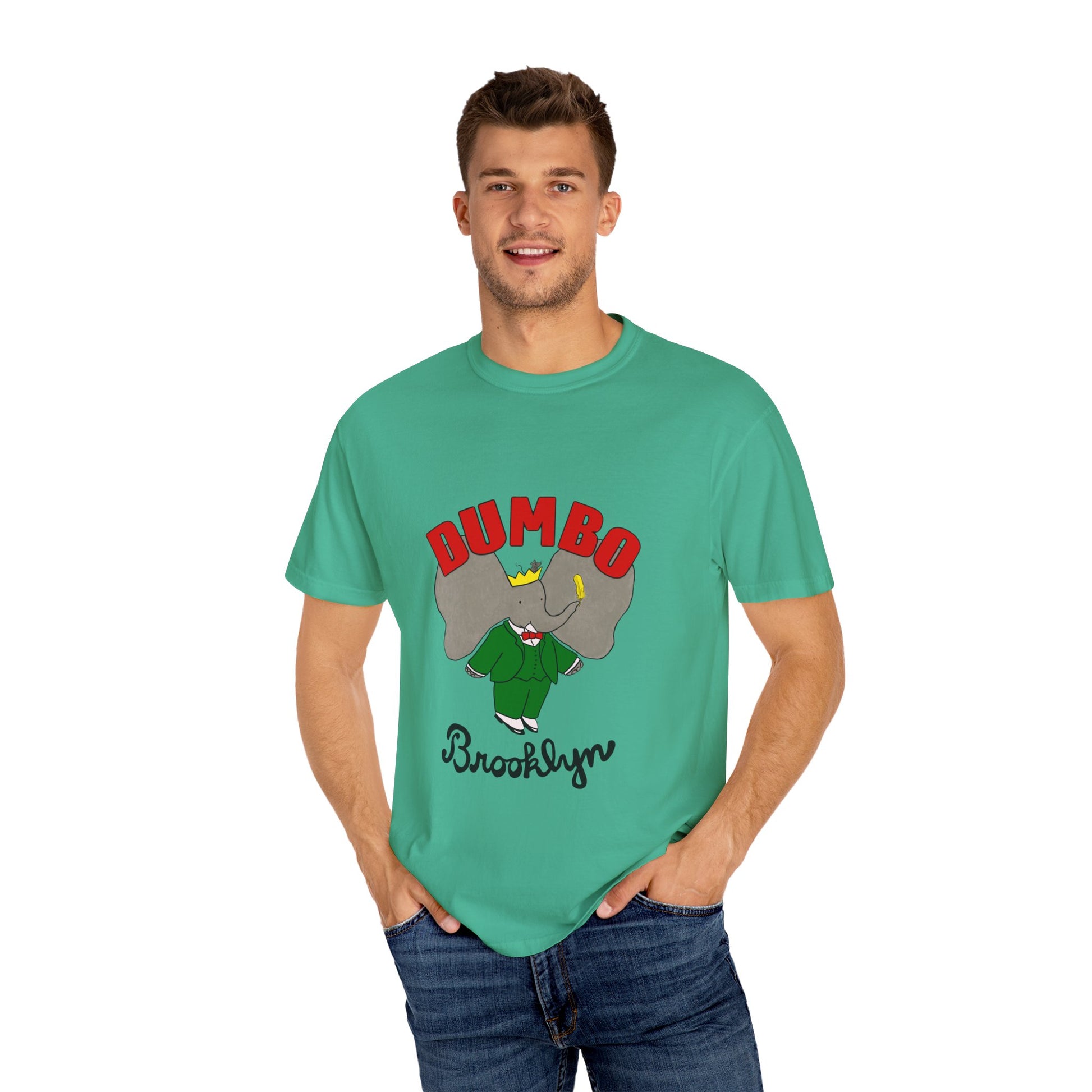 Brooklyn Dumbo Elephant Tee, Fun Graphic T-Shirt, Unisex Gift, Casual Wear, Vintage Style T-Shirt, Summer Fashion, Unique Present