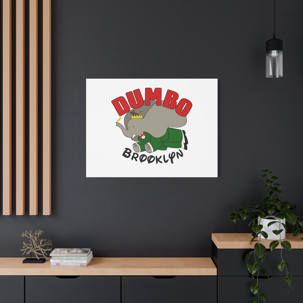 Brooklyn Dumbo Elephant Canvas Art, Fun Nursery Decor, Kids Room Wall Art, Elephant Lover Gift, Colorful Stretched Wall Art