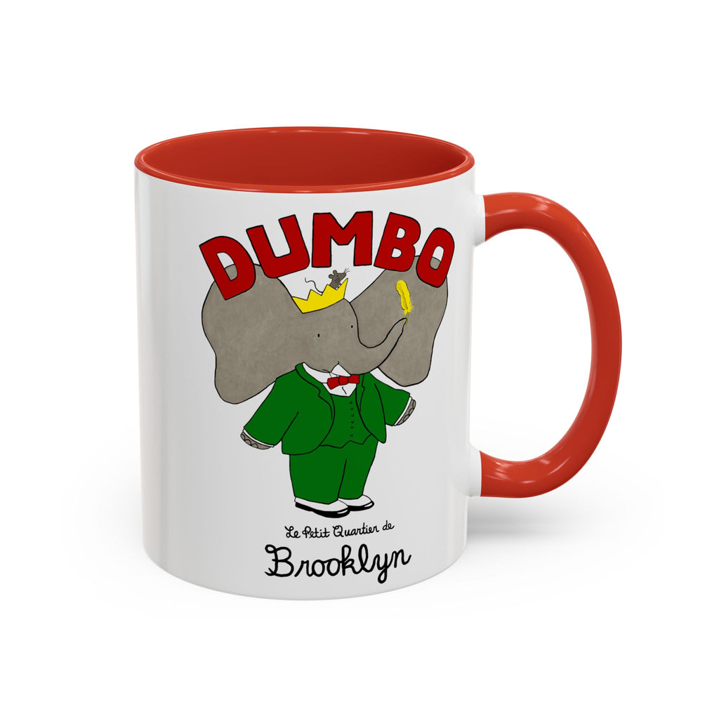 Dumbo Brooklyn Accent Mug - Unique Coffee Cup, Cute Elephant Design, Perfect Gift for Friends, Home Decor, Elephant Lover