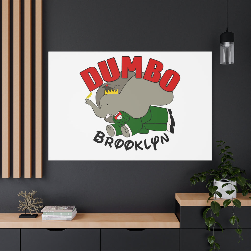 Brooklyn Dumbo Elephant Canvas Art, Fun Nursery Decor, Kids Room Wall Art, Elephant Lover Gift, Colorful Stretched Wall Art