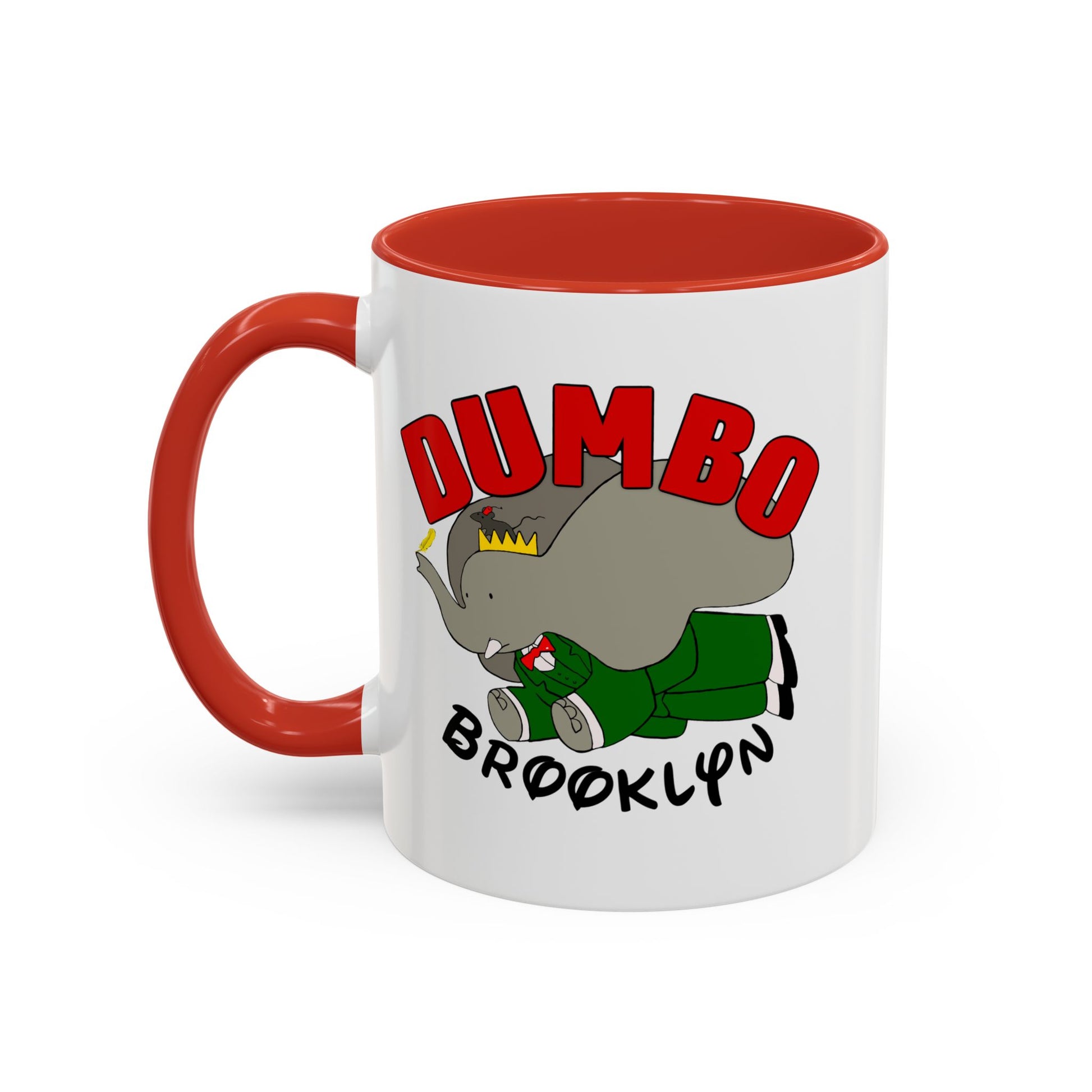 Dumbo Brooklyn Accent Mug - Unique Coffee Cup, Cute Elephant Design, Perfect Gift for Friends, Home Decor, Elephant Lover
