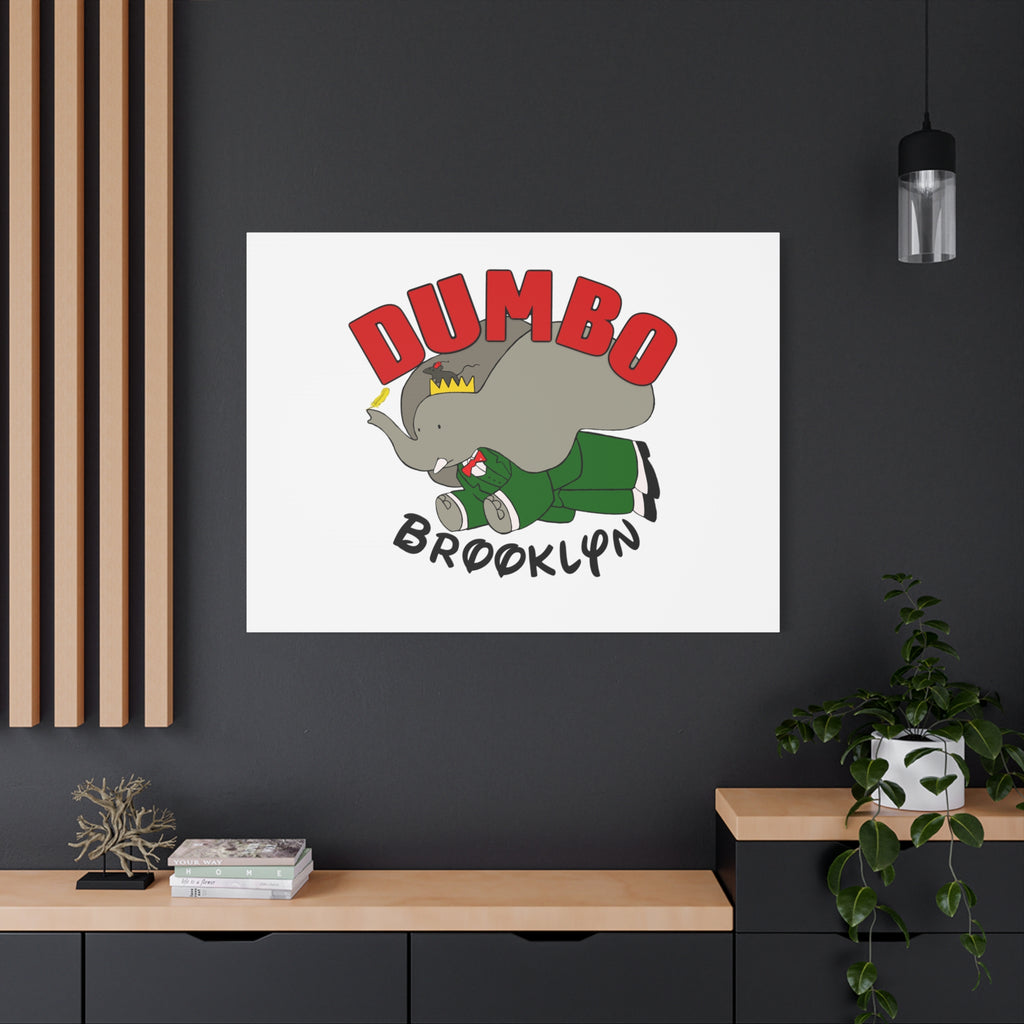 Brooklyn Dumbo Elephant Canvas Art, Fun Nursery Decor, Kids Room Wall Art, Elephant Lover Gift, Colorful Stretched Wall Art