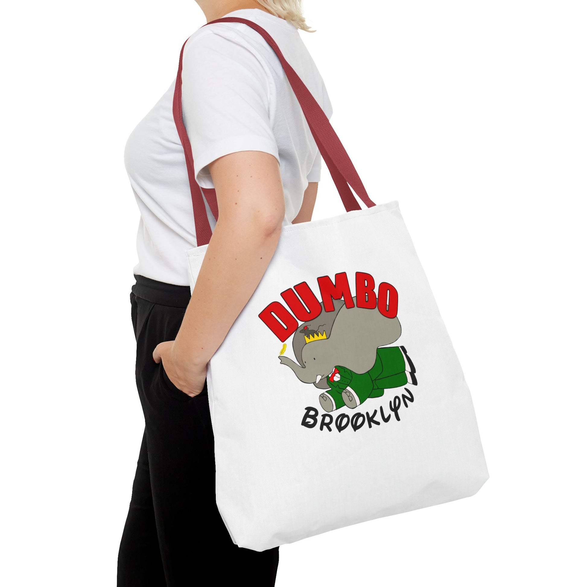Dumbo Brooklyn Tote Bag, Cute Elephant Bag, Eco-Friendly Shopping Tote, Travel Handbag, Unique Gift for Animal Lovers