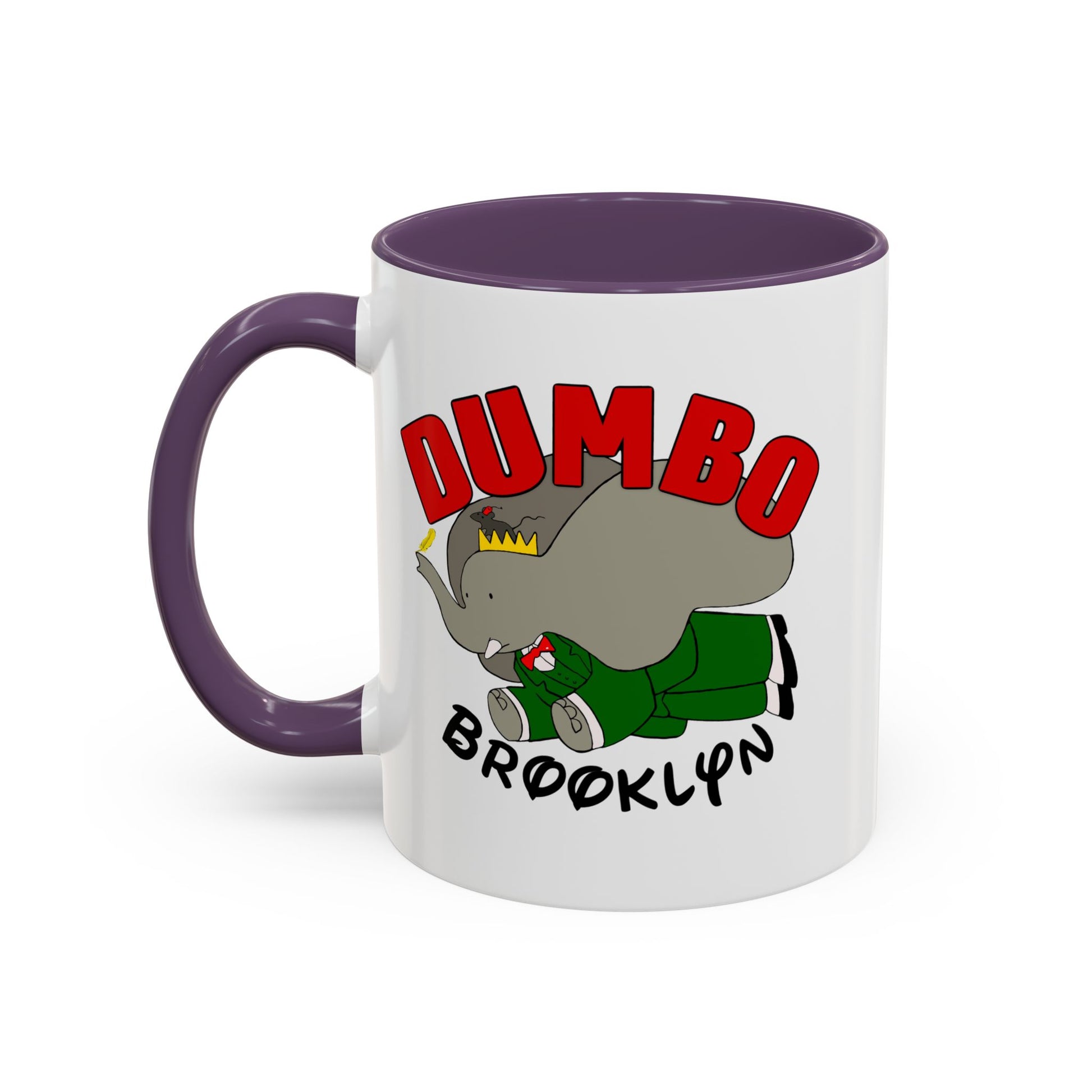 Dumbo Brooklyn Accent Mug - Unique Coffee Cup, Cute Elephant Design, Perfect Gift for Friends, Home Decor, Elephant Lover