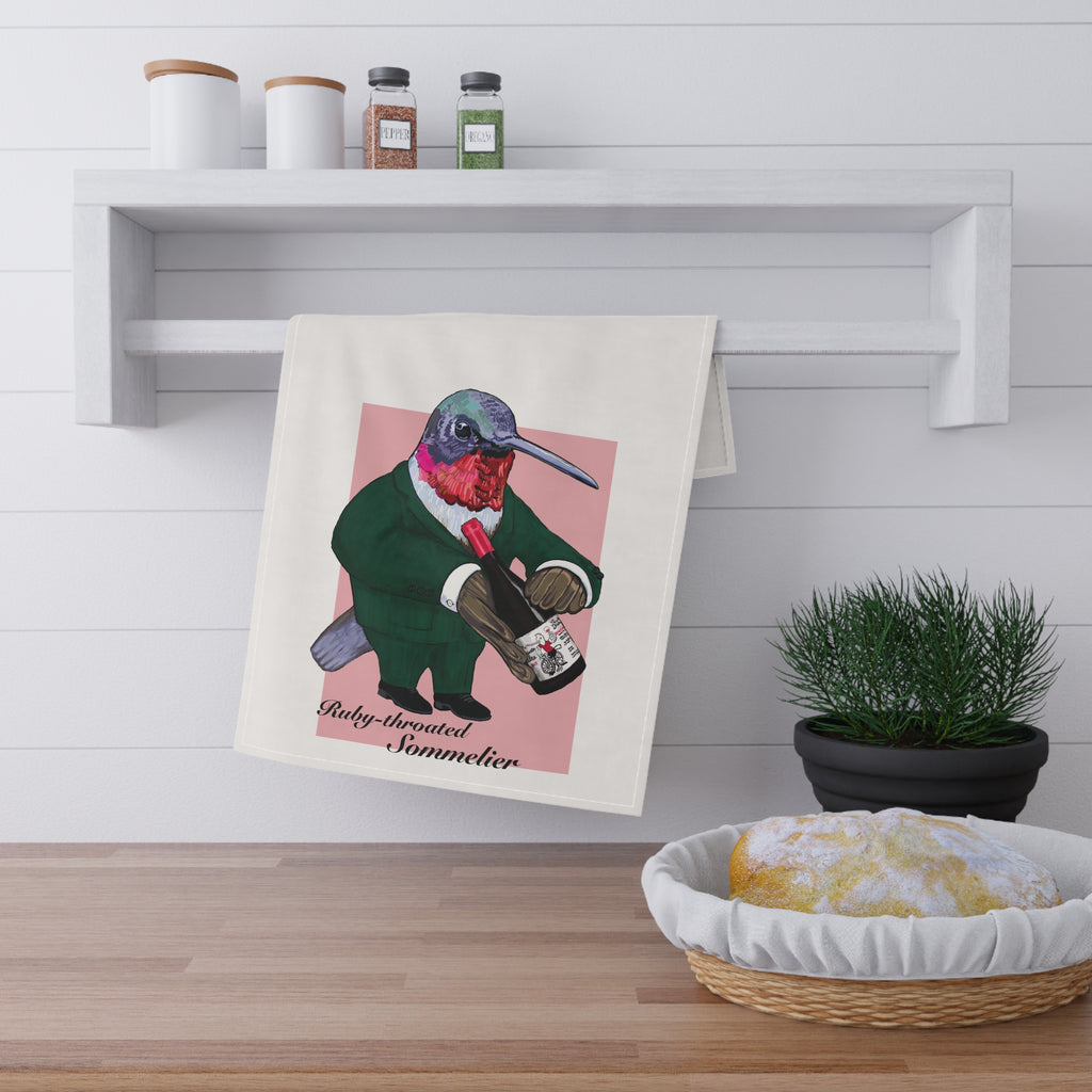 Charming Hummingbird Tea Towels, Unique Kitchen Decor, Perfect Gift for Wine Lovers, Bird-Themed Home Accessories, Fun Cooking Essentials