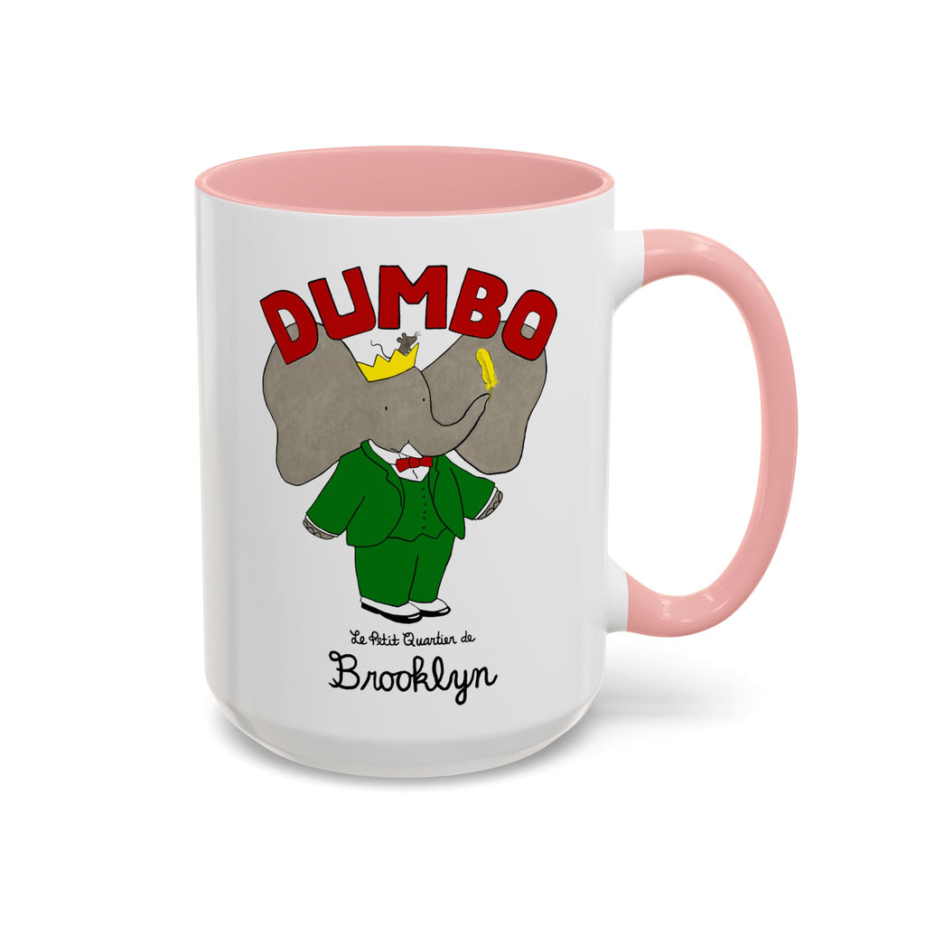 Dumbo Brooklyn Accent Mug - Unique Coffee Cup, Cute Elephant Design, Perfect Gift for Friends, Home Decor, Elephant Lover