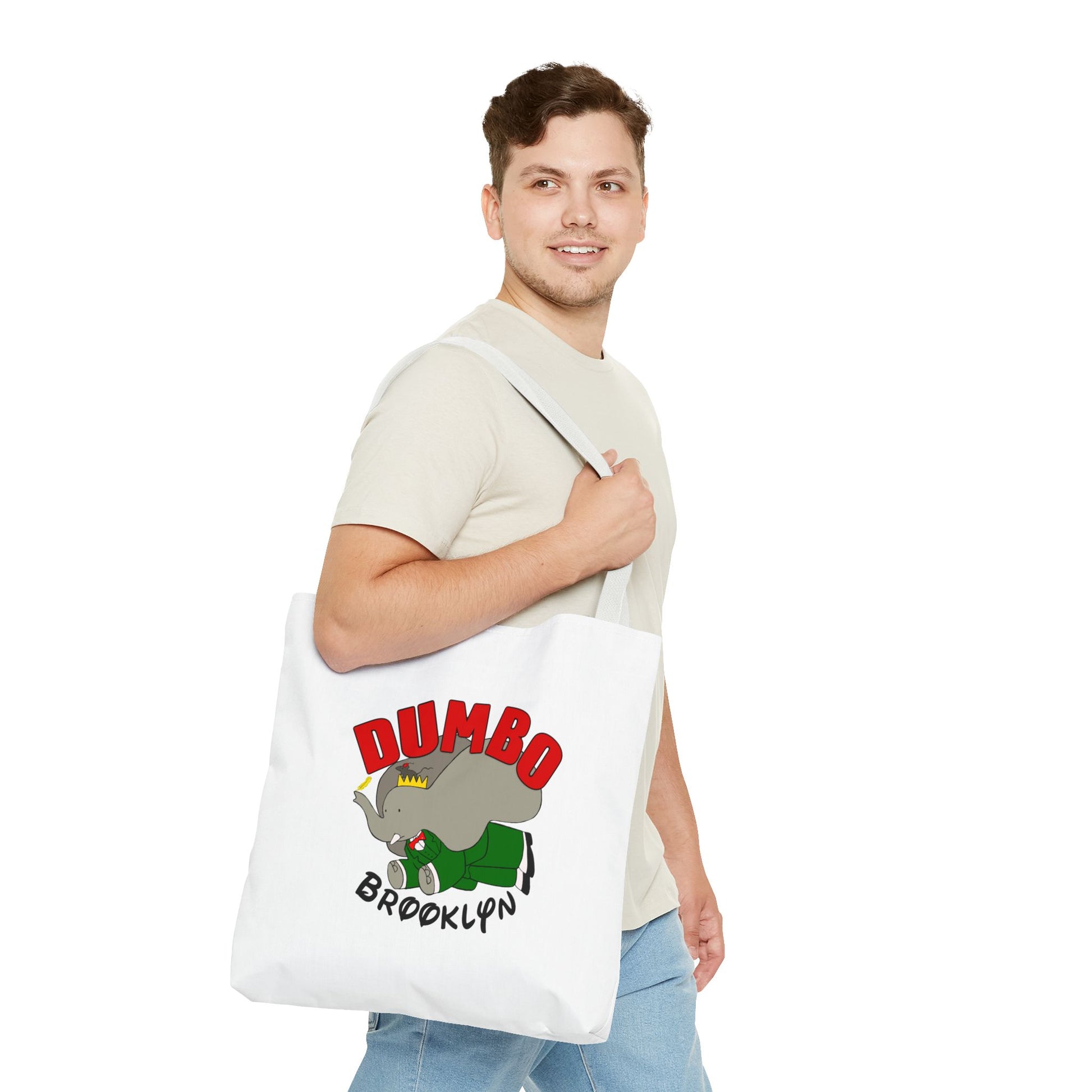 Dumbo Brooklyn Tote Bag, Cute Elephant Bag, Eco-Friendly Shopping Tote, Travel Handbag, Unique Gift for Animal Lovers