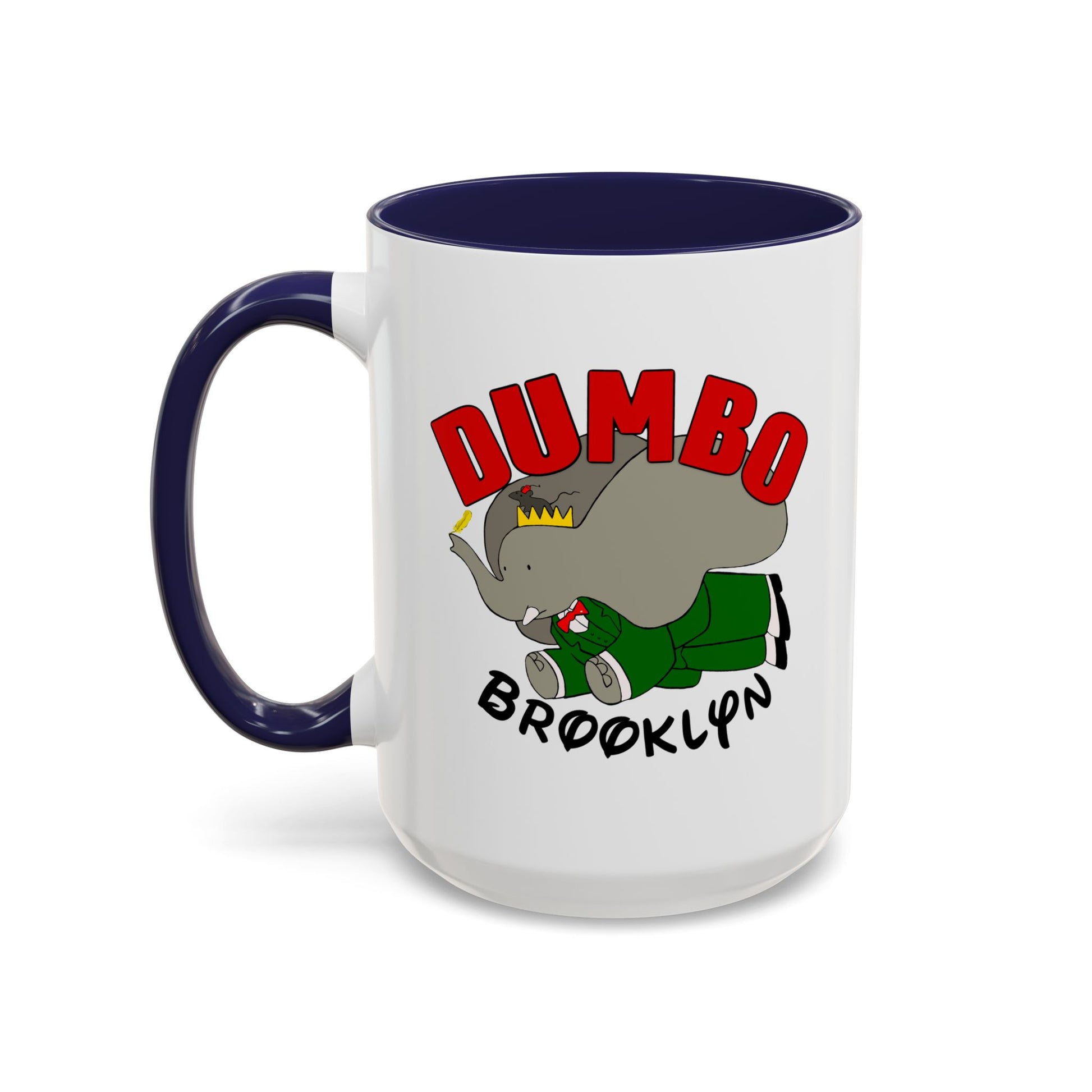 Dumbo Brooklyn Accent Mug - Unique Coffee Cup, Cute Elephant Design, Perfect Gift for Friends, Home Decor, Elephant Lover