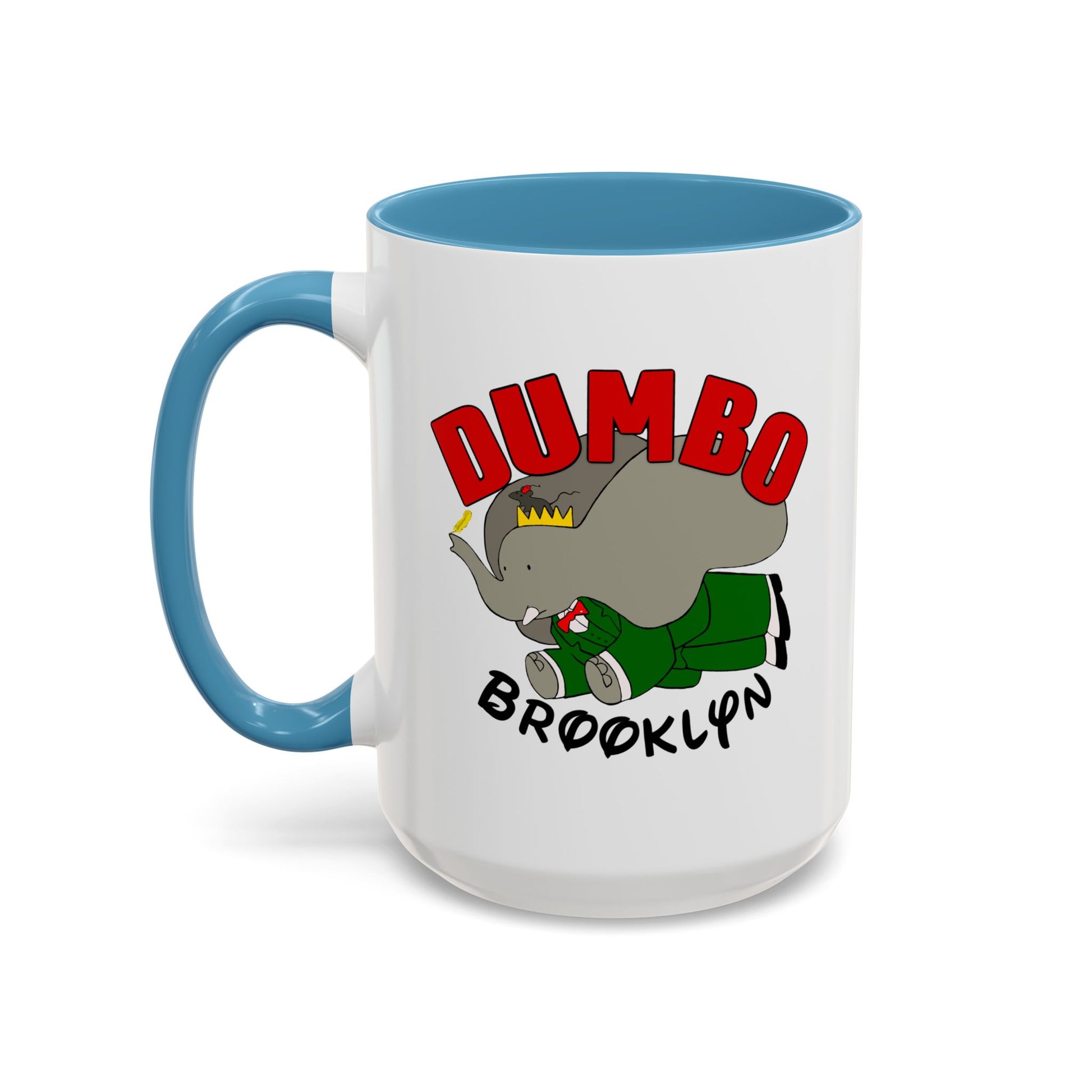 Dumbo Brooklyn Accent Mug - Unique Coffee Cup, Cute Elephant Design, Perfect Gift for Friends, Home Decor, Elephant Lover