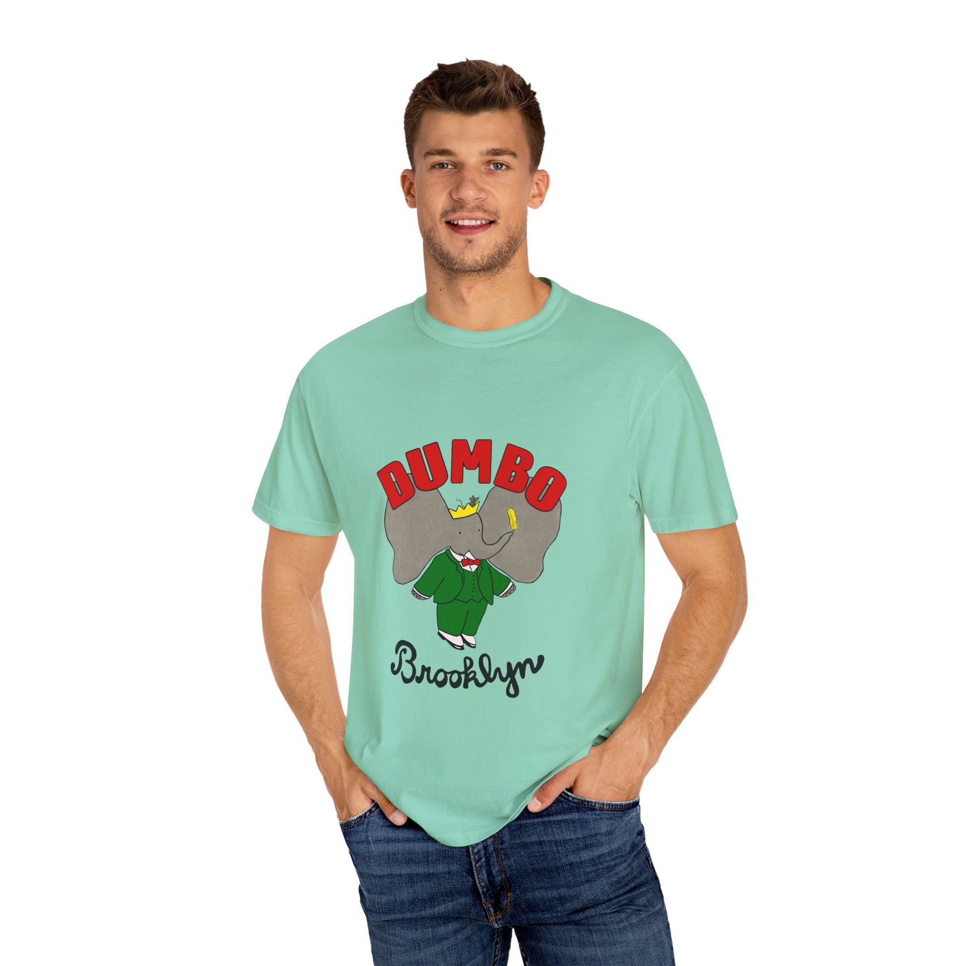Brooklyn Dumbo Elephant Tee, Fun Graphic T-Shirt, Unisex Gift, Casual Wear, Vintage Style T-Shirt, Summer Fashion, Unique Present