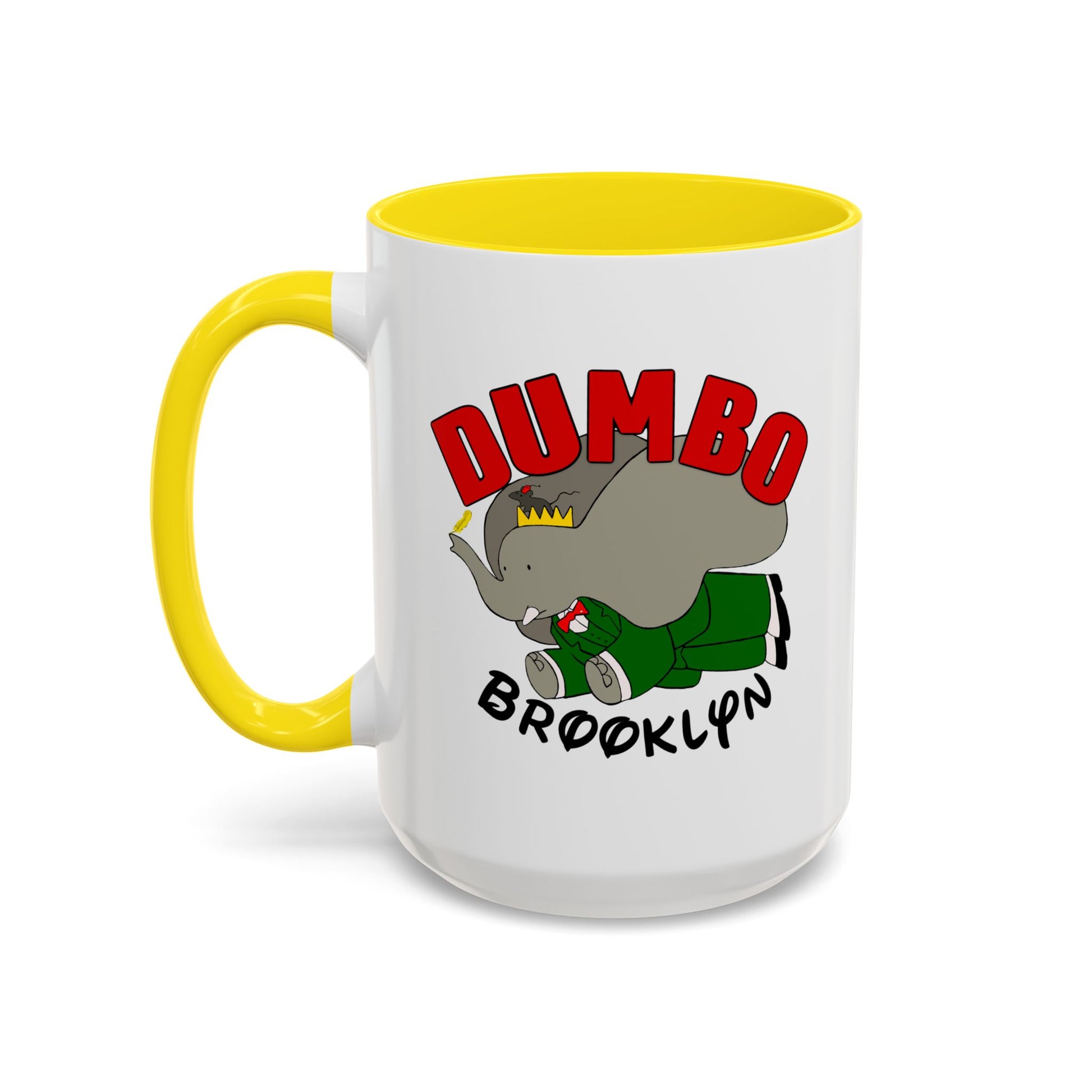 Dumbo Brooklyn Accent Mug - Unique Coffee Cup, Cute Elephant Design, Perfect Gift for Friends, Home Decor, Elephant Lover