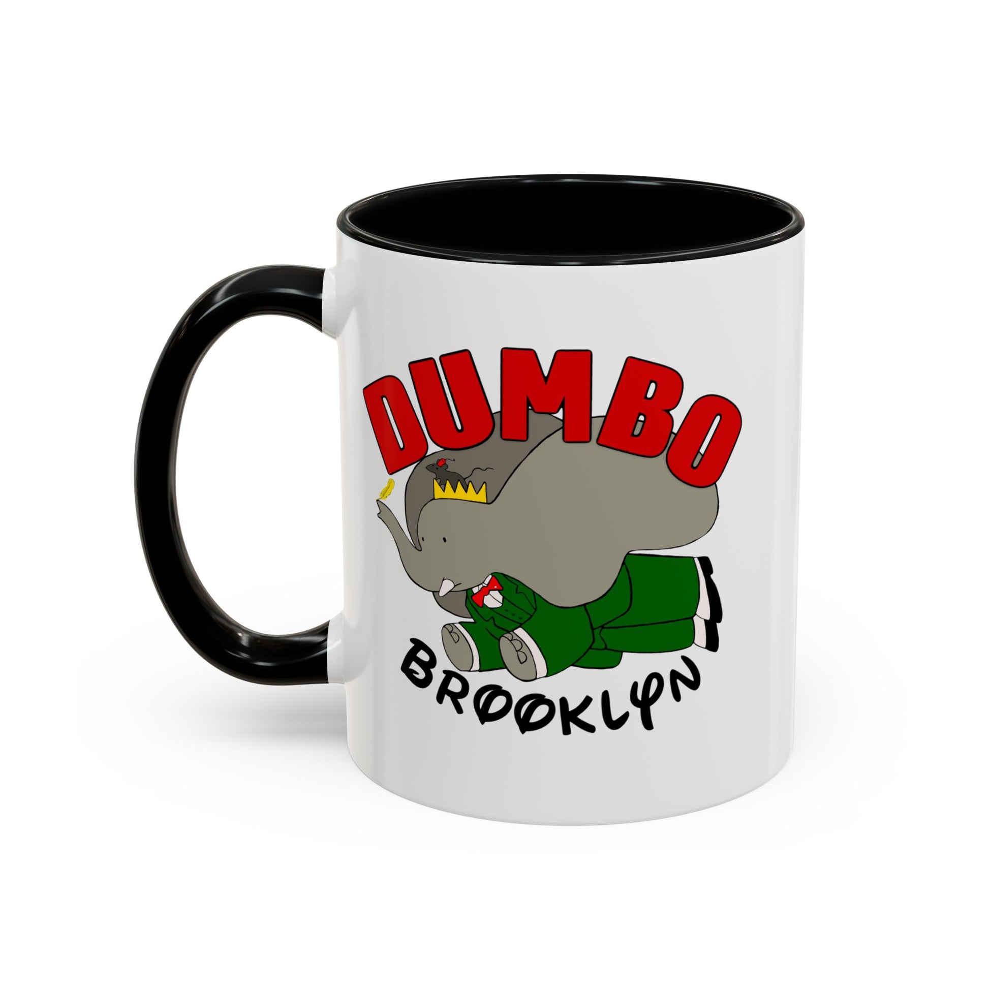 Dumbo Brooklyn Accent Mug - Unique Coffee Cup, Cute Elephant Design, Perfect Gift for Friends, Home Decor, Elephant Lover