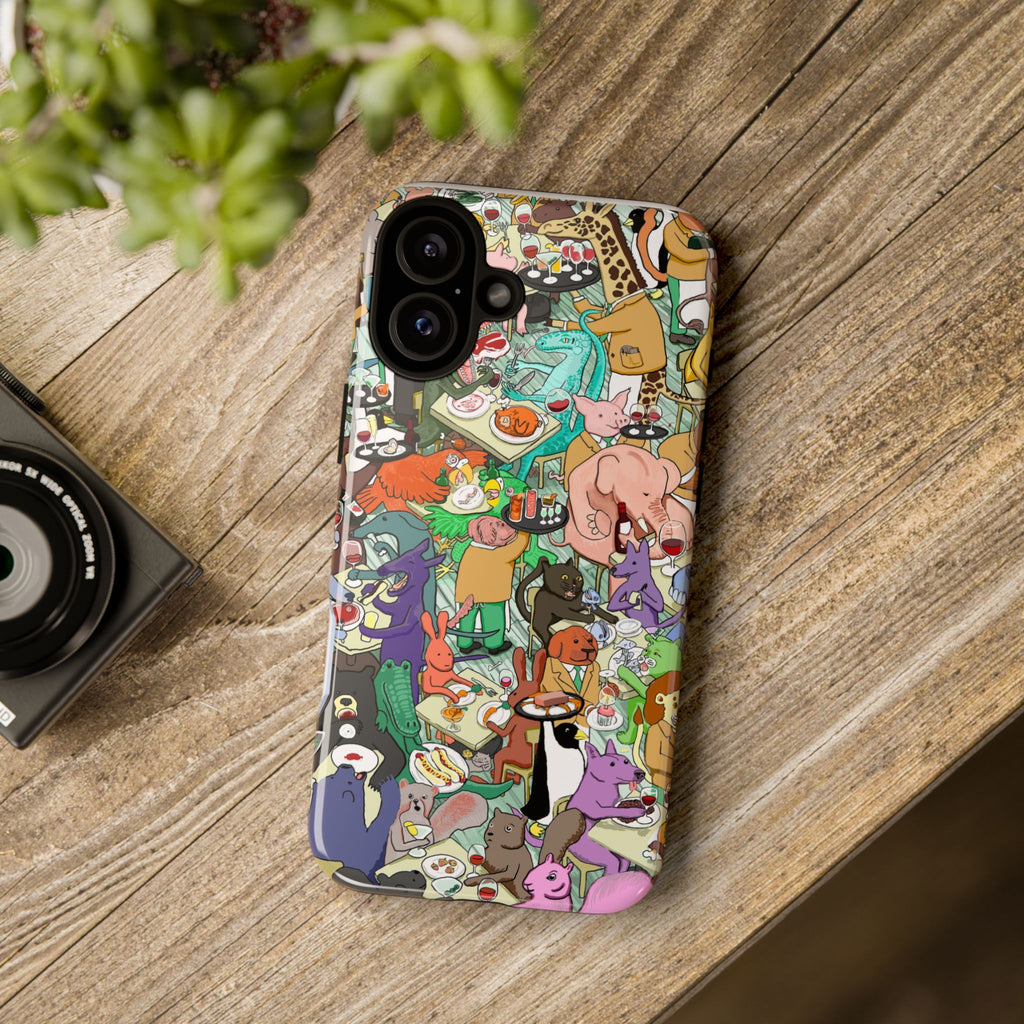 Whimsical Animal Pattern Phone Case, Cute Phone Cover, Animal Lovers Gift, Fun Design, Unique Cell Phone Accessory