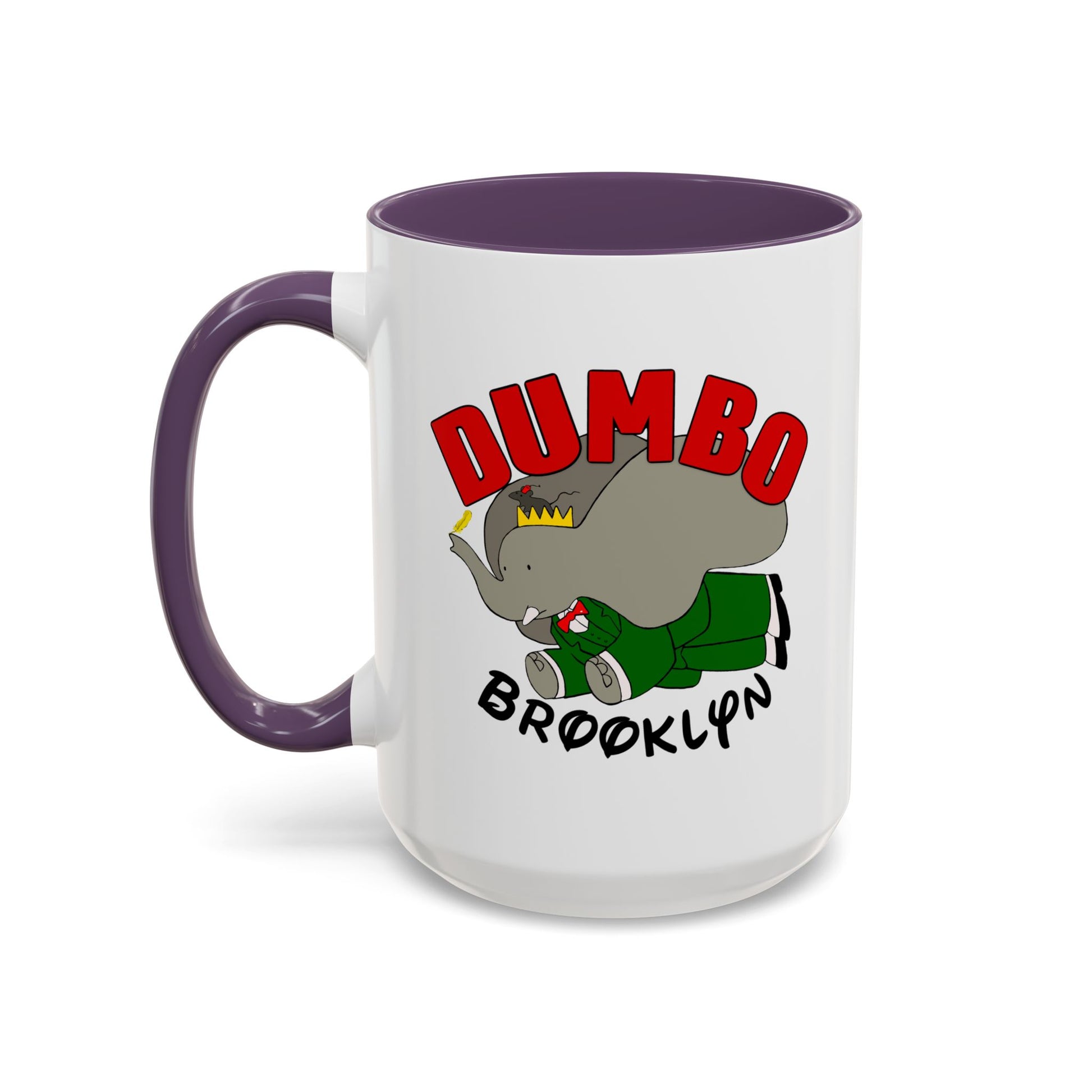 Dumbo Brooklyn Accent Mug - Unique Coffee Cup, Cute Elephant Design, Perfect Gift for Friends, Home Decor, Elephant Lover
