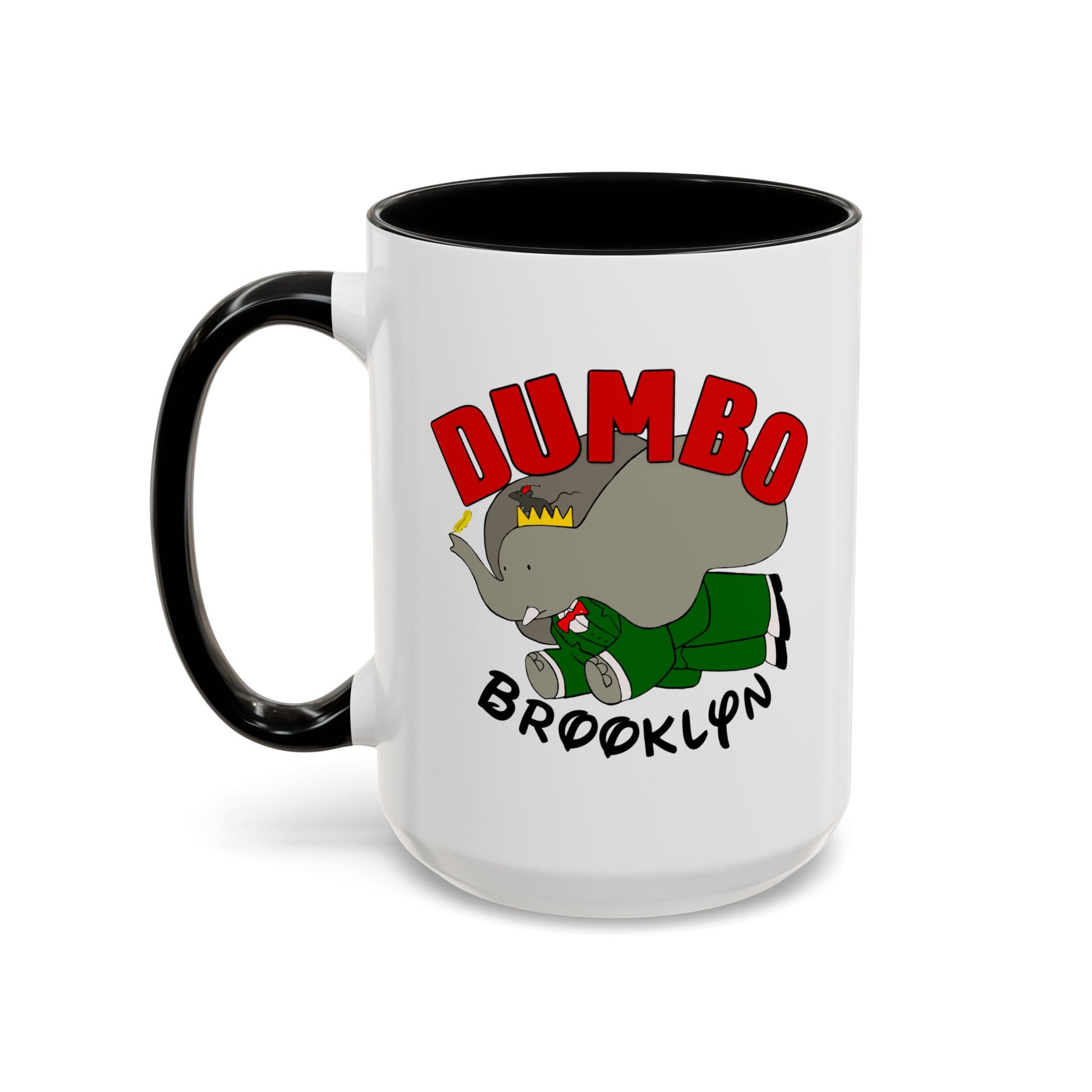 Dumbo Brooklyn Accent Mug - Unique Coffee Cup, Cute Elephant Design, Perfect Gift for Friends, Home Decor, Elephant Lover