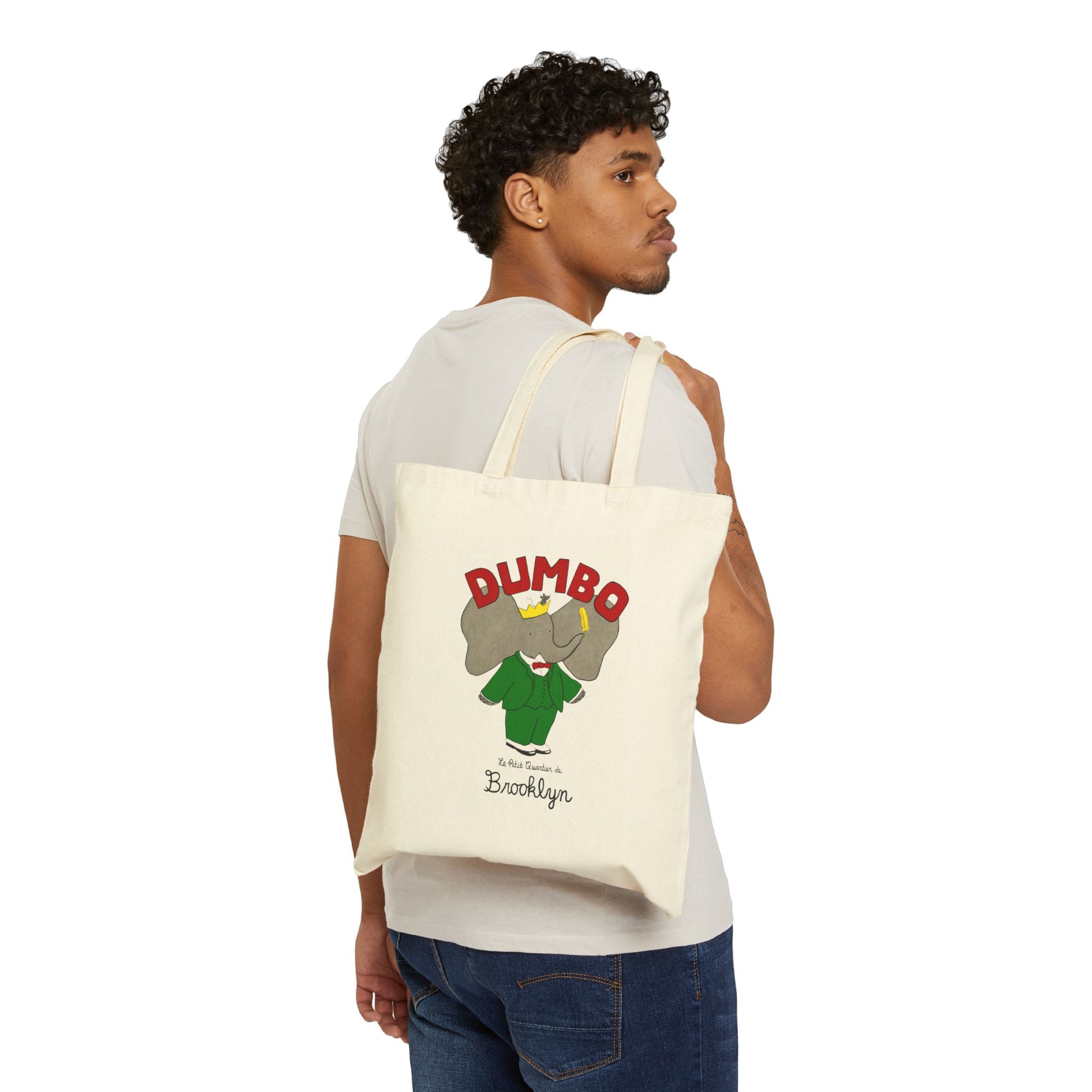 Dumbo Brooklyn Canvas Tote Bag, Eco-Friendly Shopping Bag, Fun Gift for Kids, Beach Bag, Unique Grocery Tote