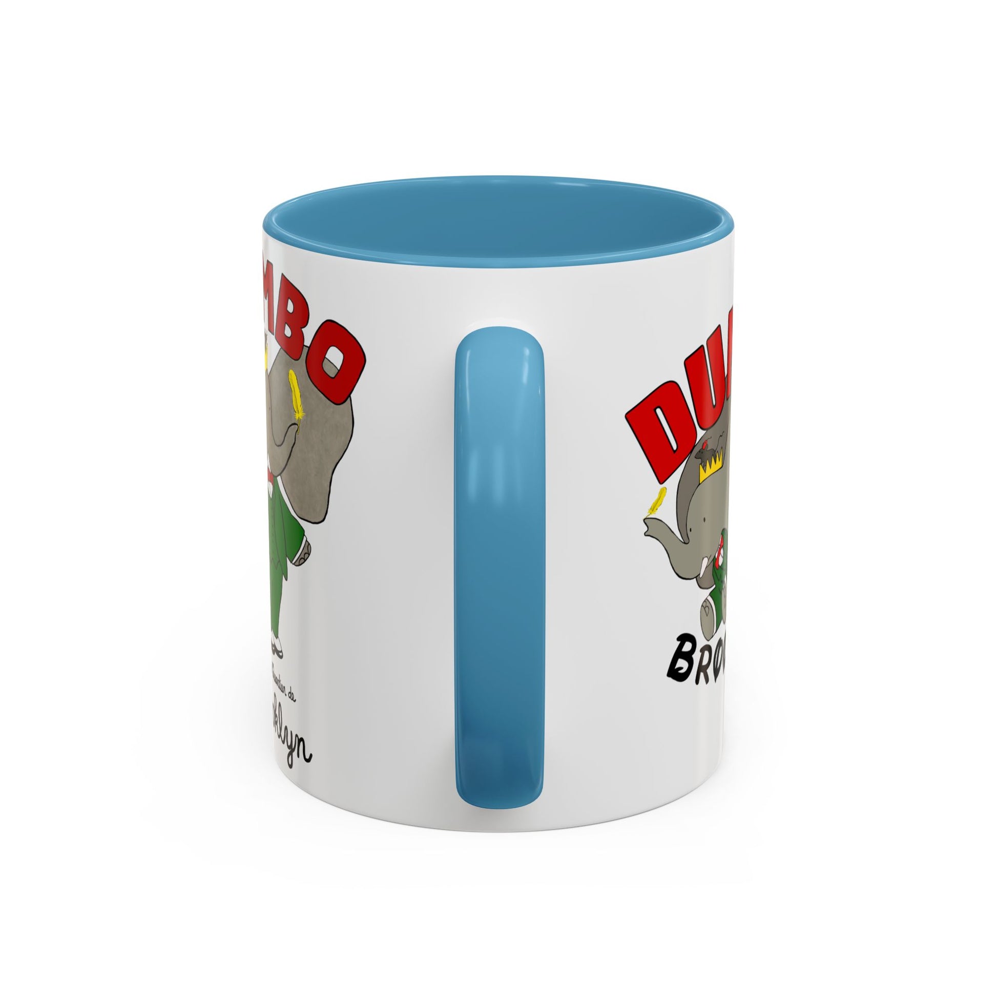 Dumbo Brooklyn Accent Mug - Unique Coffee Cup, Cute Elephant Design, Perfect Gift for Friends, Home Decor, Elephant Lover