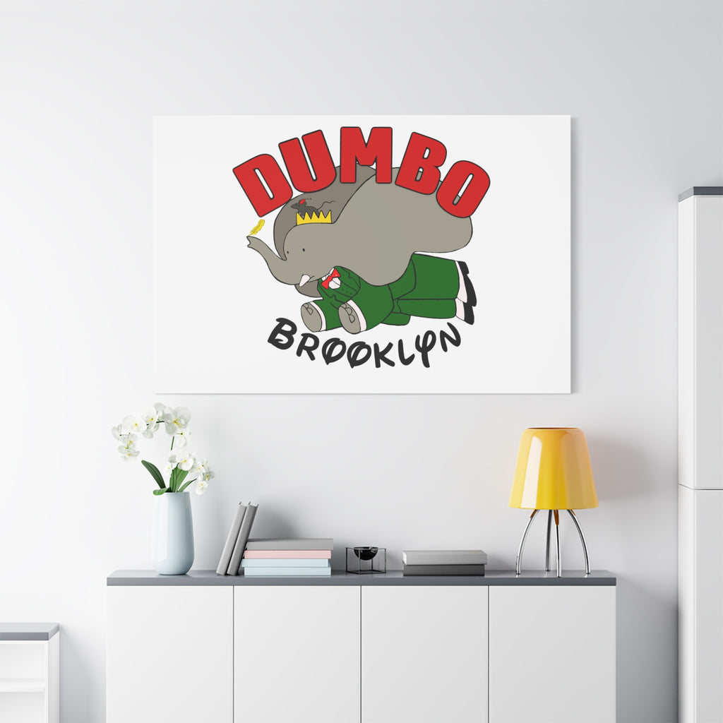 Brooklyn Dumbo Elephant Canvas Art, Fun Nursery Decor, Kids Room Wall Art, Elephant Lover Gift, Colorful Stretched Wall Art