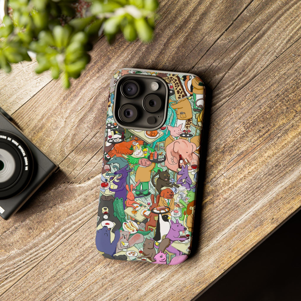 Whimsical Animal Pattern Phone Case, Cute Phone Cover, Animal Lovers Gift, Fun Design, Unique Cell Phone Accessory