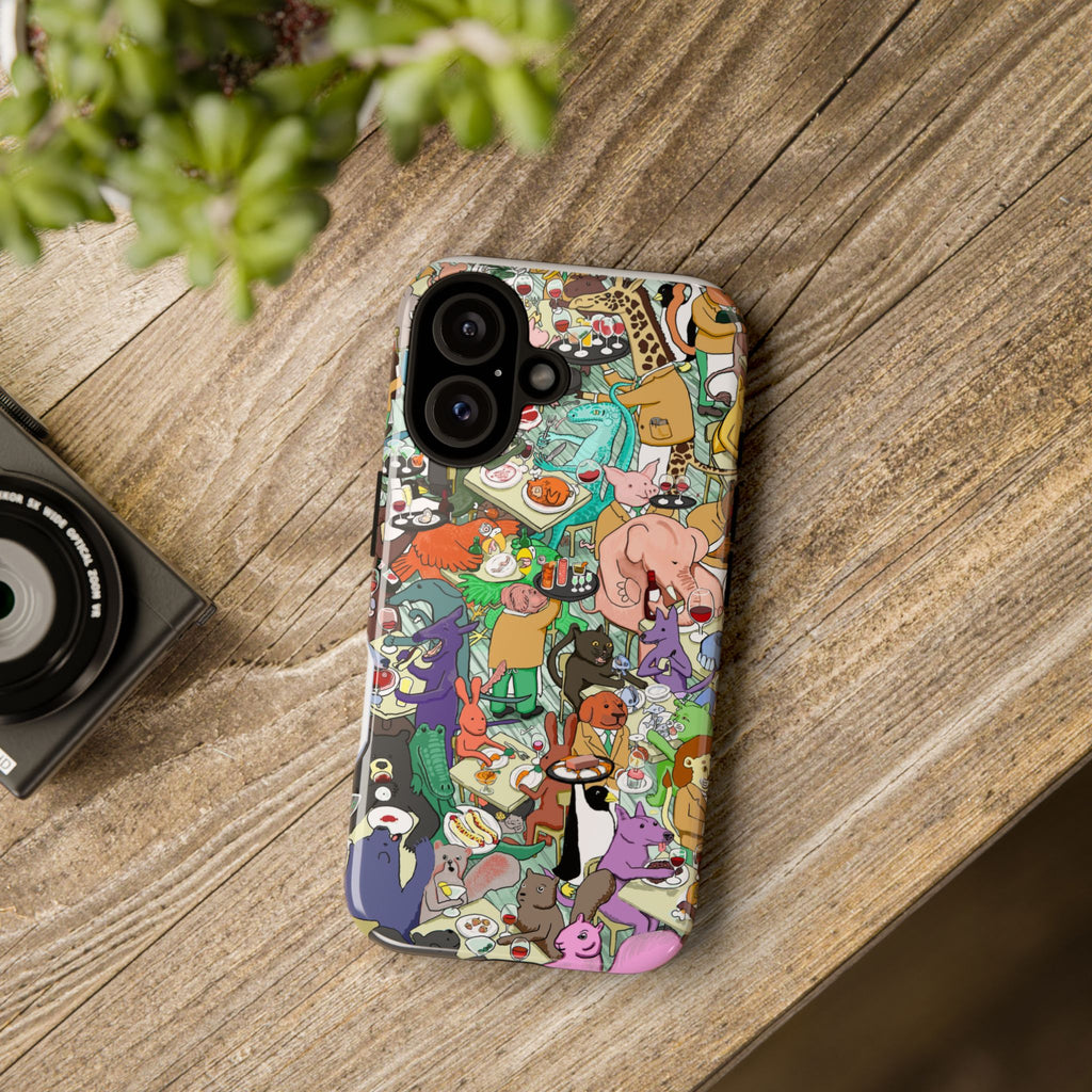 Whimsical Animal Pattern Phone Case, Cute Phone Cover, Animal Lovers Gift, Fun Design, Unique Cell Phone Accessory