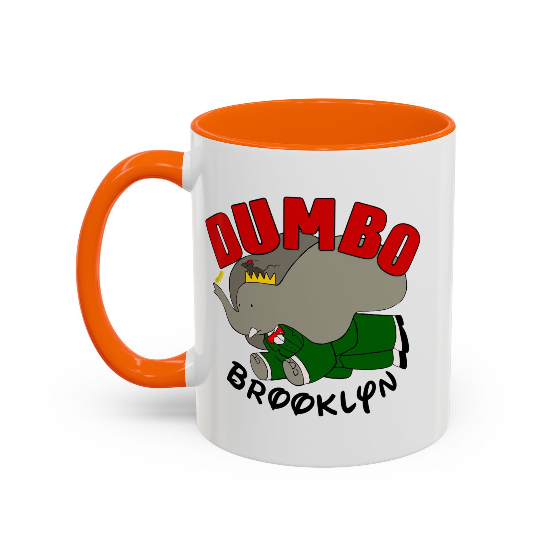 Dumbo Brooklyn Accent Mug - Unique Coffee Cup, Cute Elephant Design, Perfect Gift for Friends, Home Decor, Elephant Lover
