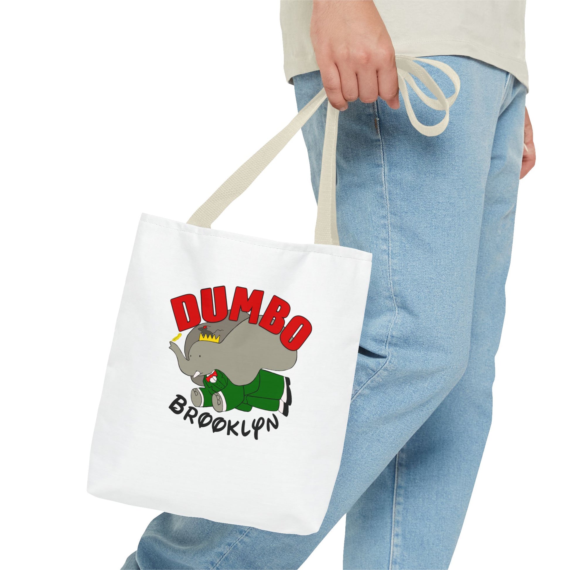 Dumbo Brooklyn Tote Bag, Cute Elephant Bag, Eco-Friendly Shopping Tote, Travel Handbag, Unique Gift for Animal Lovers