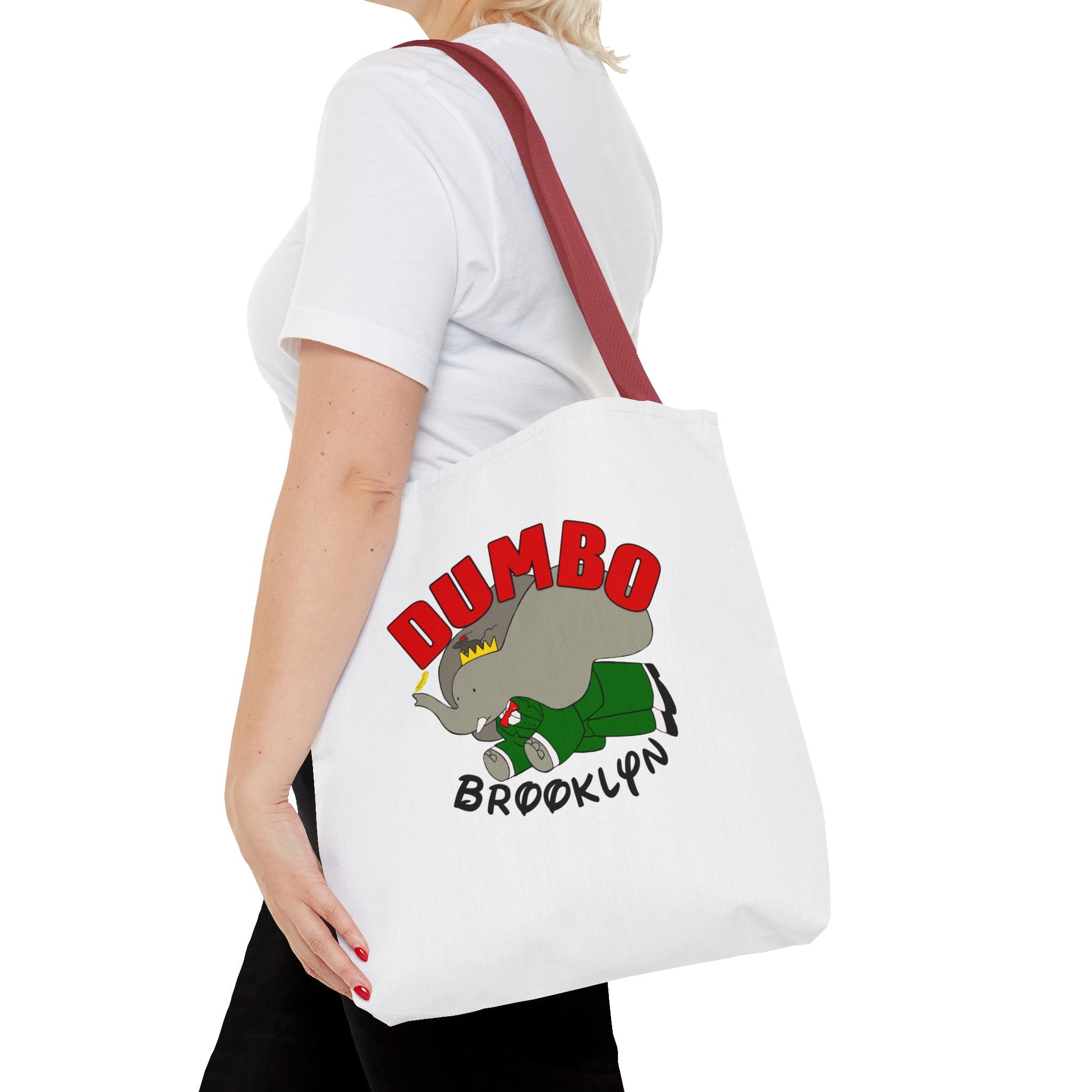 Dumbo Brooklyn Tote Bag, Cute Elephant Bag, Eco-Friendly Shopping Tote, Travel Handbag, Unique Gift for Animal Lovers