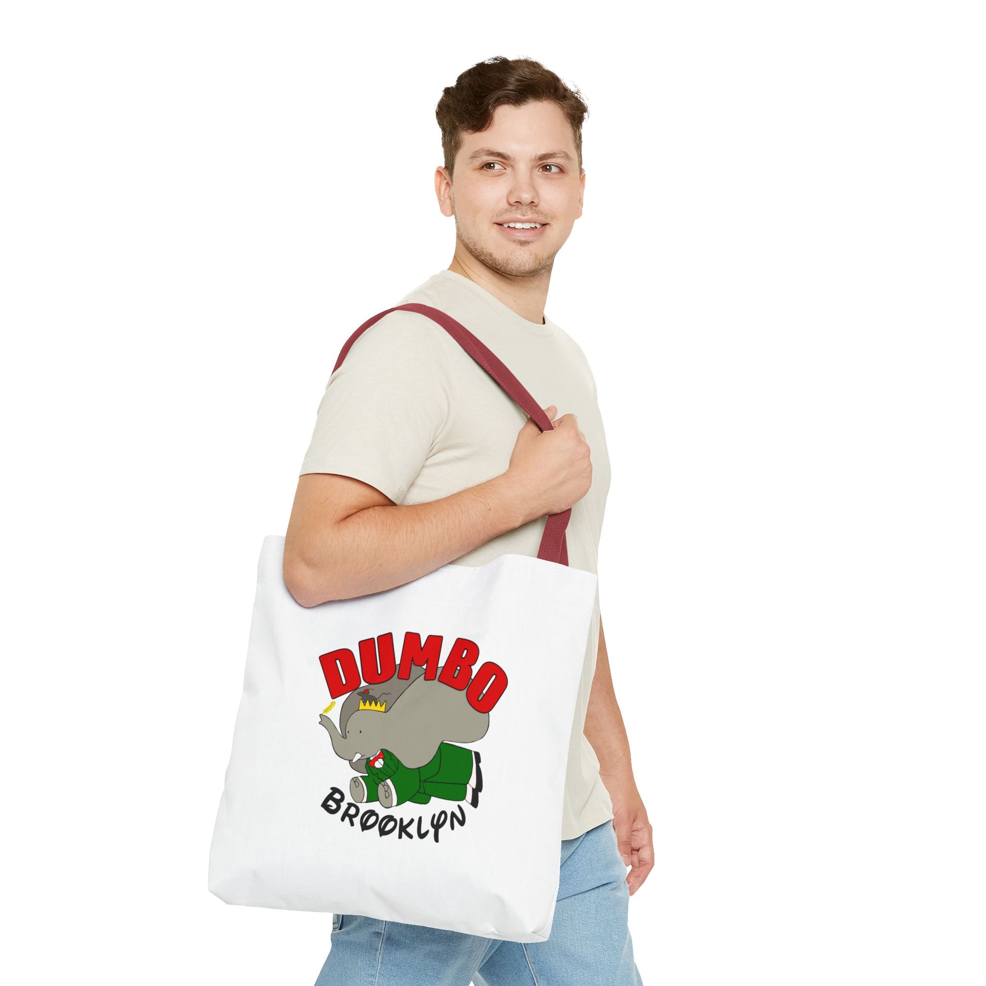 Dumbo Brooklyn Tote Bag, Cute Elephant Bag, Eco-Friendly Shopping Tote, Travel Handbag, Unique Gift for Animal Lovers