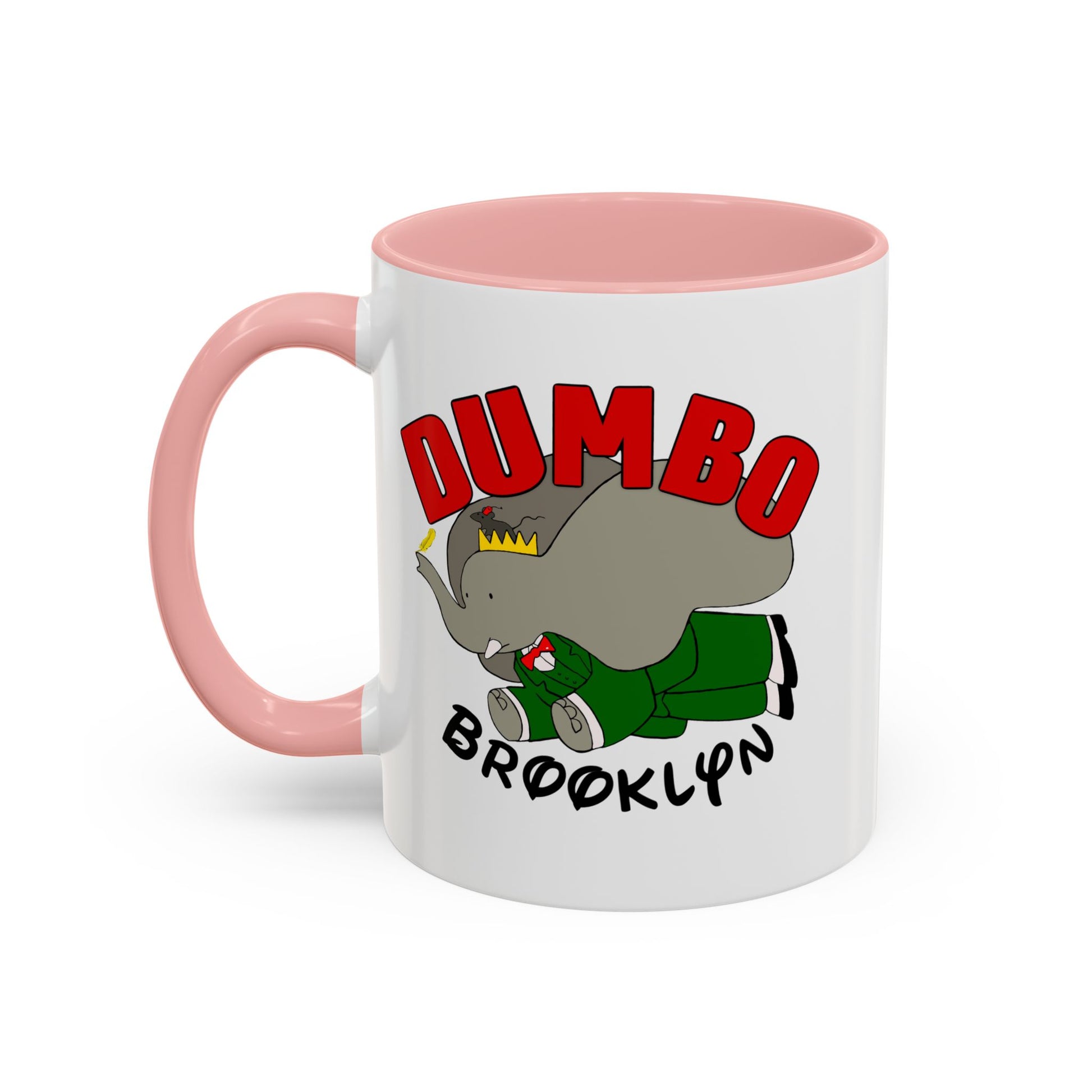 Dumbo Brooklyn Accent Mug - Unique Coffee Cup, Cute Elephant Design, Perfect Gift for Friends, Home Decor, Elephant Lover