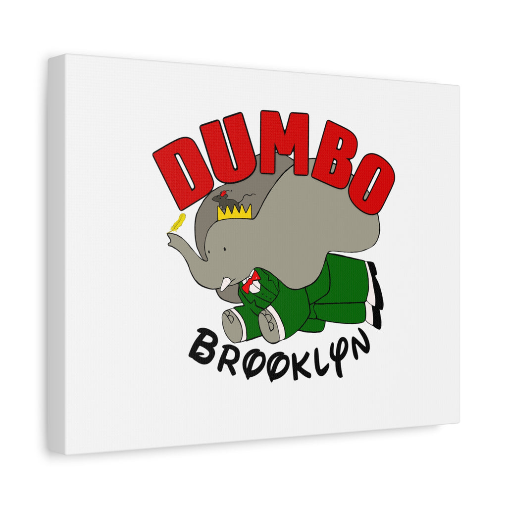 Brooklyn Dumbo Elephant Canvas Art, Fun Nursery Decor, Kids Room Wall Art, Elephant Lover Gift, Colorful Stretched Wall Art