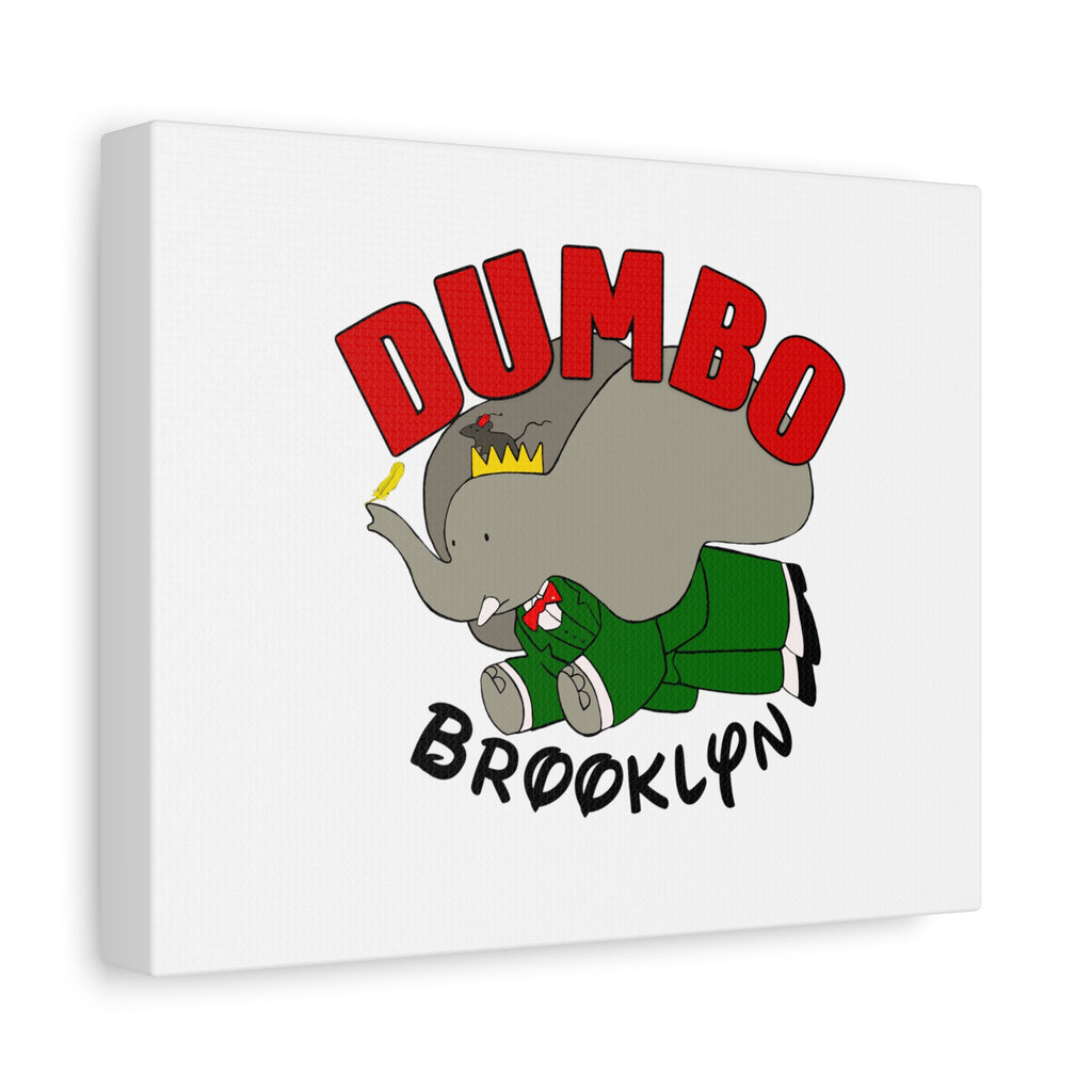 Brooklyn Dumbo Elephant Canvas Art, Fun Nursery Decor, Kids Room Wall Art, Elephant Lover Gift, Colorful Stretched Wall Art