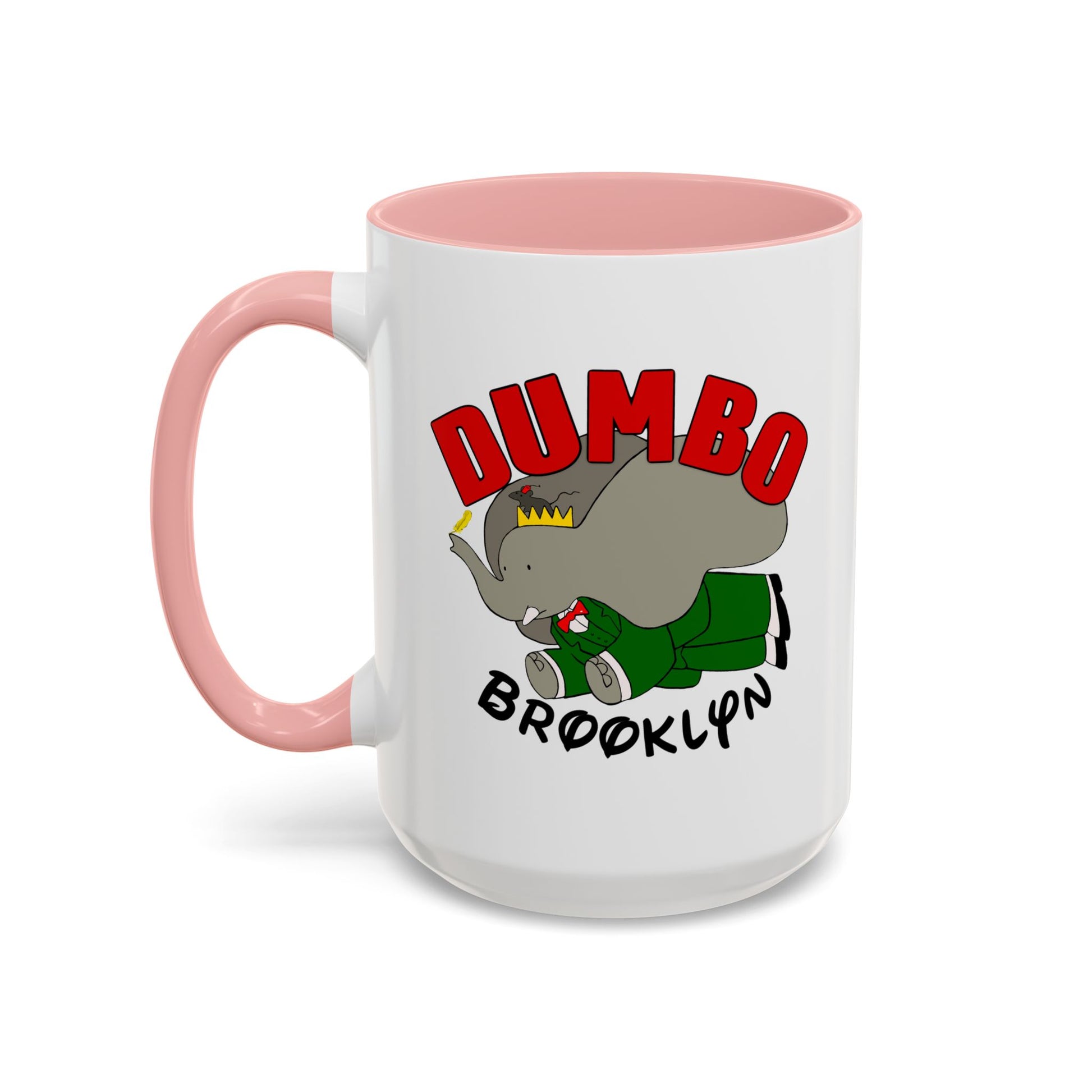 Dumbo Brooklyn Accent Mug - Unique Coffee Cup, Cute Elephant Design, Perfect Gift for Friends, Home Decor, Elephant Lover