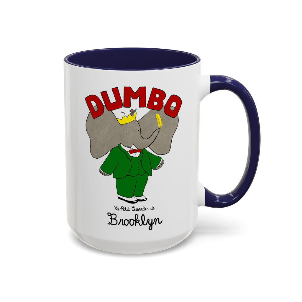 Dumbo Brooklyn Accent Mug - Unique Coffee Cup, Cute Elephant Design, Perfect Gift for Friends, Home Decor, Elephant Lover