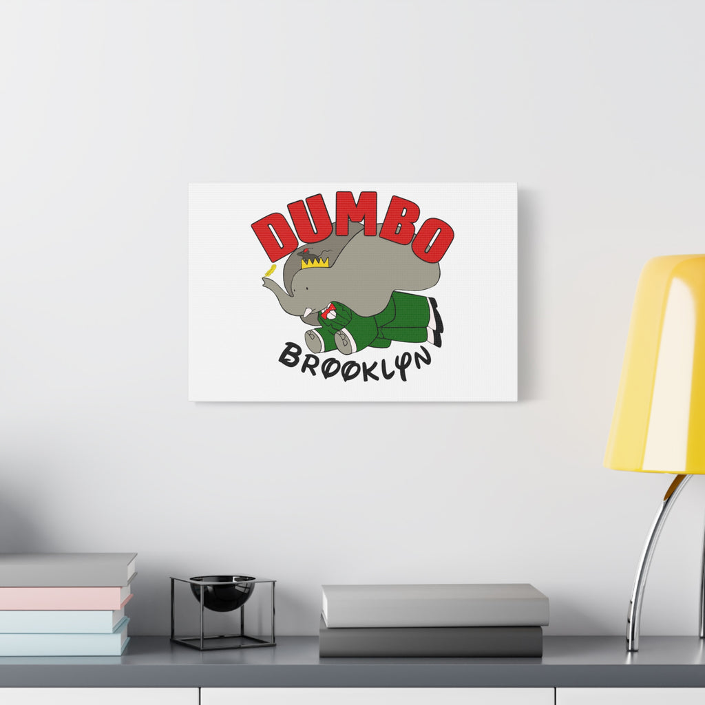 Brooklyn Dumbo Elephant Canvas Art, Fun Nursery Decor, Kids Room Wall Art, Elephant Lover Gift, Colorful Stretched Wall Art