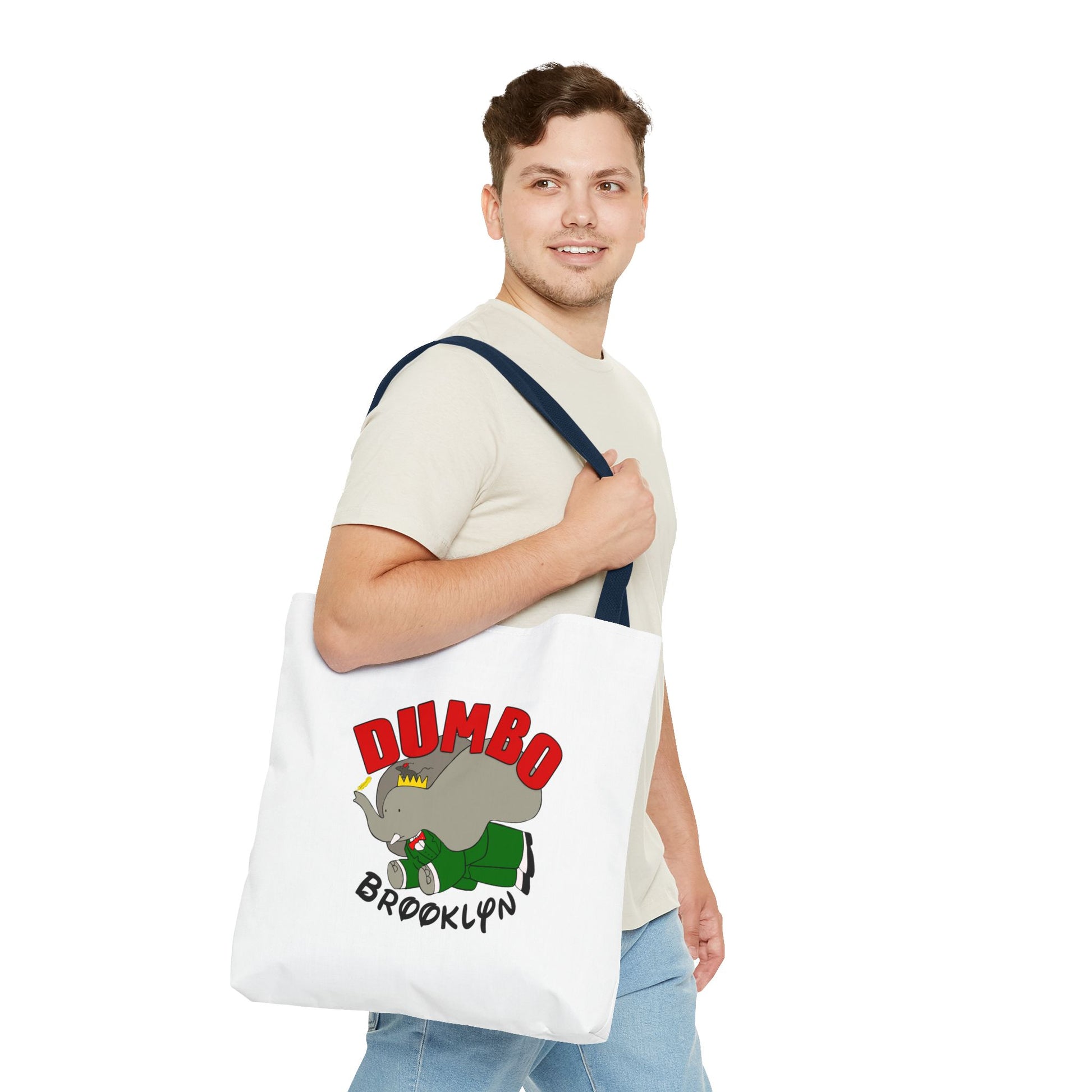 Dumbo Brooklyn Tote Bag, Cute Elephant Bag, Eco-Friendly Shopping Tote, Travel Handbag, Unique Gift for Animal Lovers