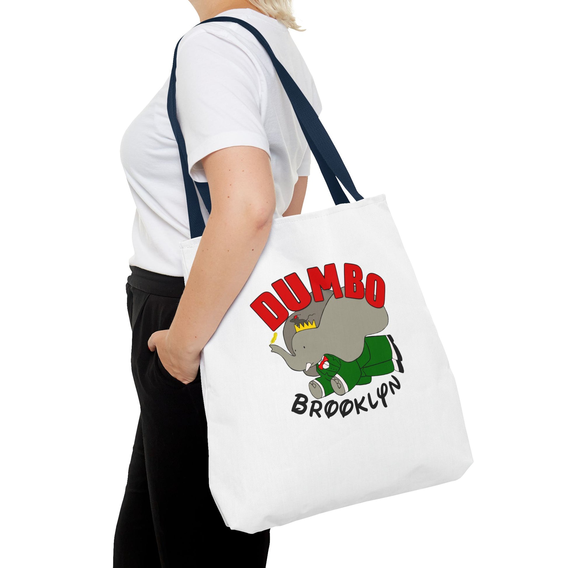 Dumbo Brooklyn Tote Bag, Cute Elephant Bag, Eco-Friendly Shopping Tote, Travel Handbag, Unique Gift for Animal Lovers