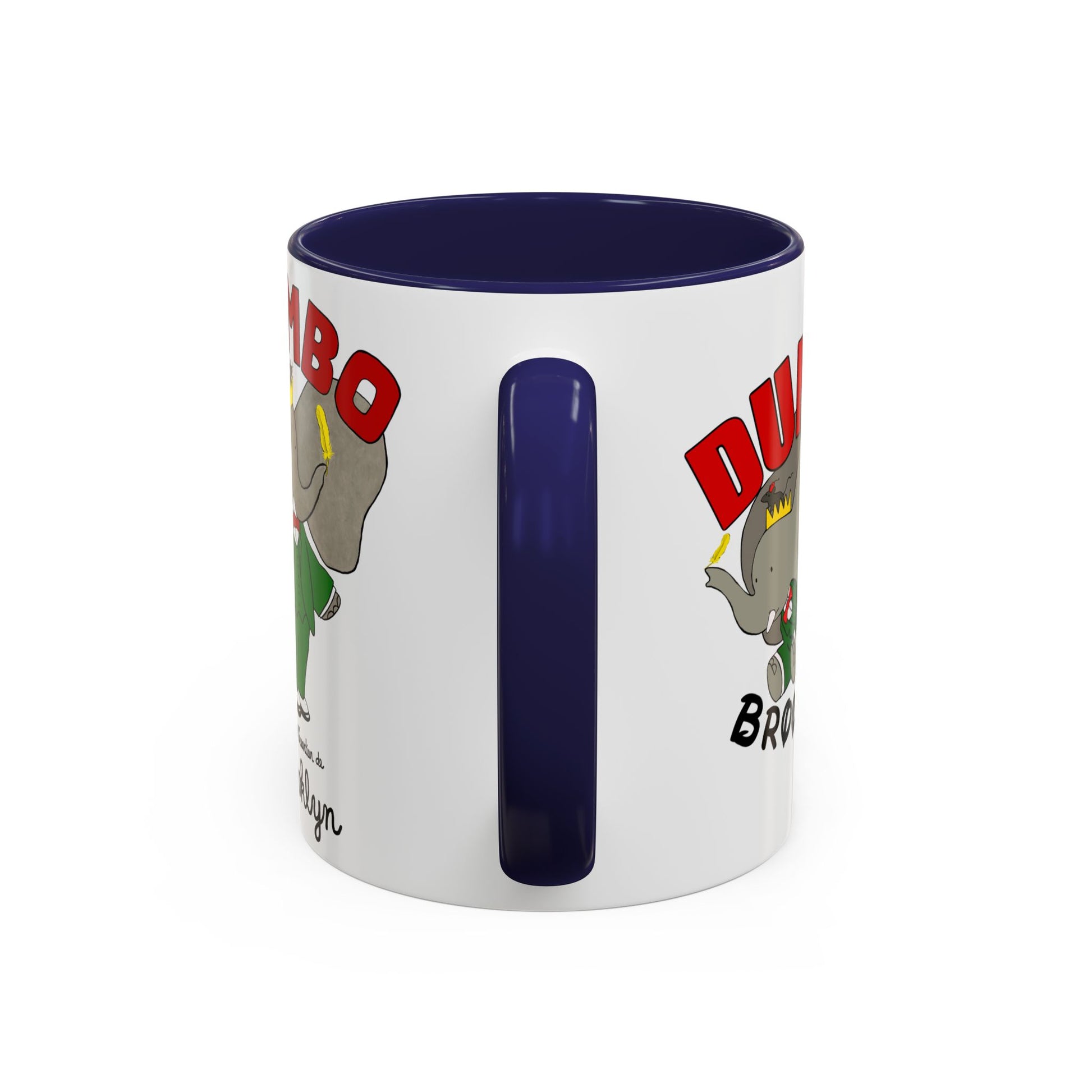 Dumbo Brooklyn Accent Mug - Unique Coffee Cup, Cute Elephant Design, Perfect Gift for Friends, Home Decor, Elephant Lover