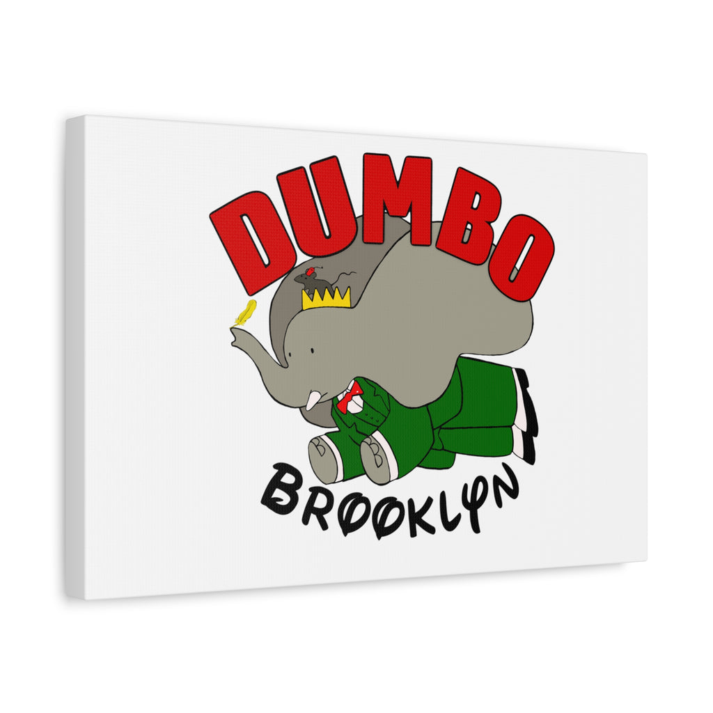 Brooklyn Dumbo Elephant Canvas Art, Fun Nursery Decor, Kids Room Wall Art, Elephant Lover Gift, Colorful Stretched Wall Art