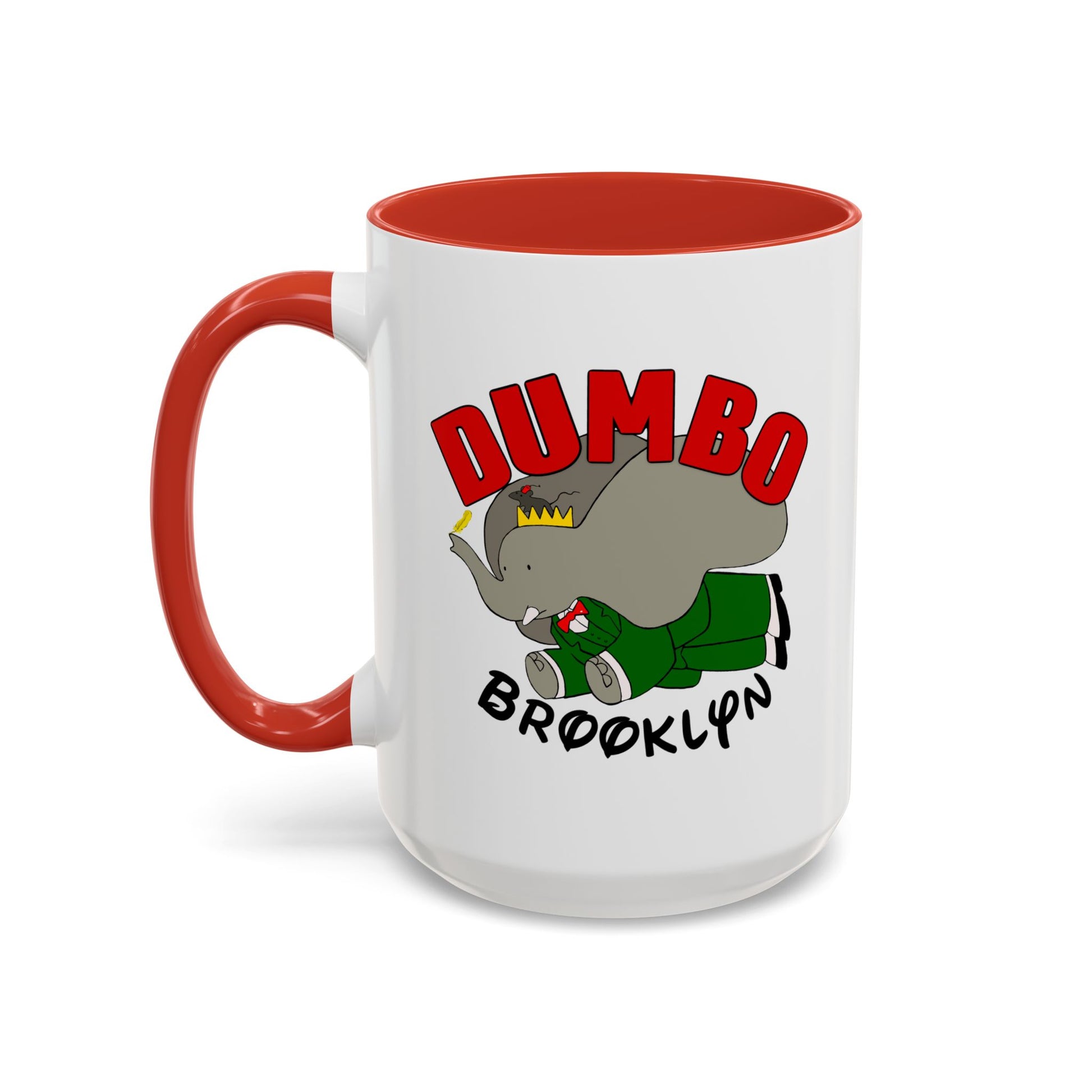 Dumbo Brooklyn Accent Mug - Unique Coffee Cup, Cute Elephant Design, Perfect Gift for Friends, Home Decor, Elephant Lover