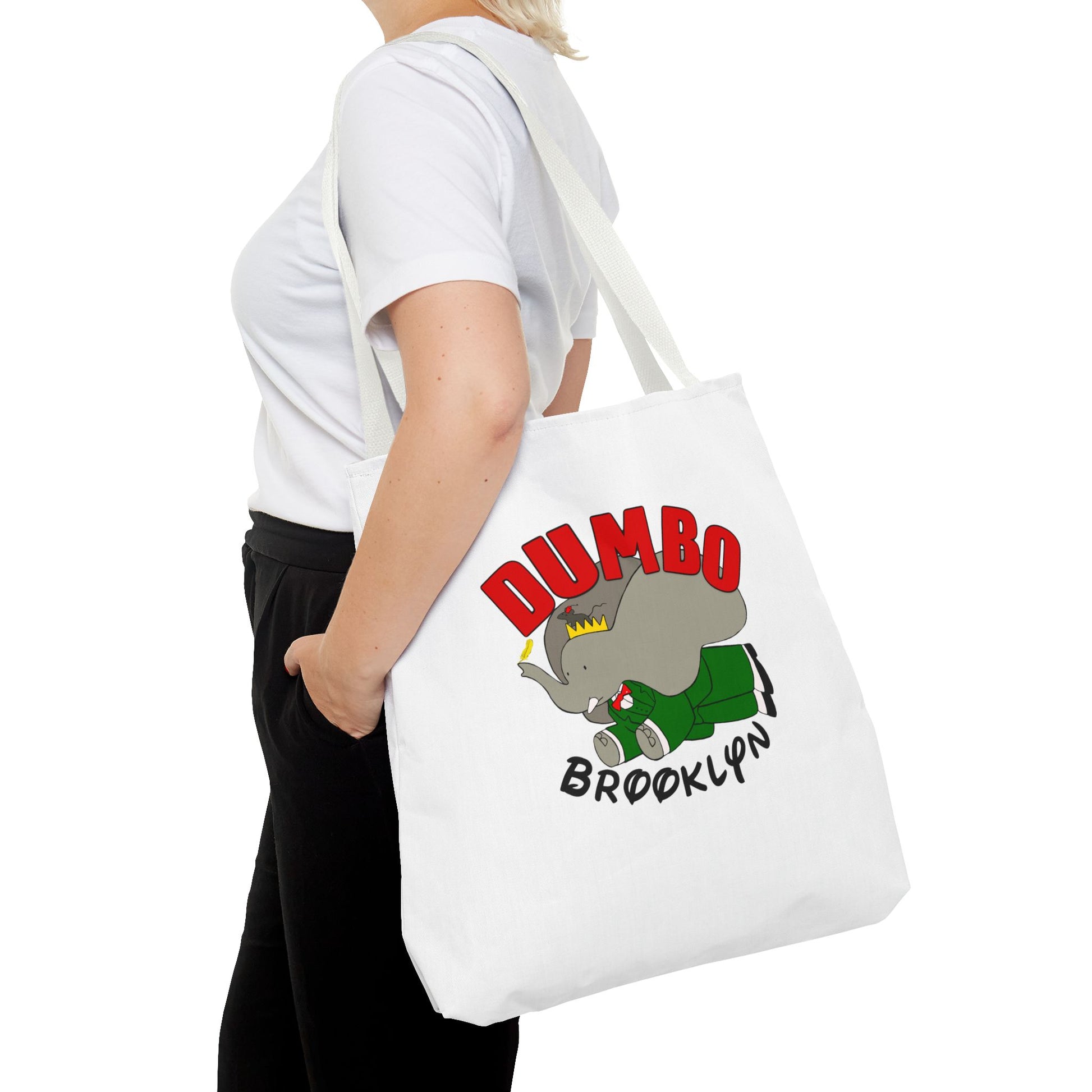 Dumbo Brooklyn Tote Bag, Cute Elephant Bag, Eco-Friendly Shopping Tote, Travel Handbag, Unique Gift for Animal Lovers