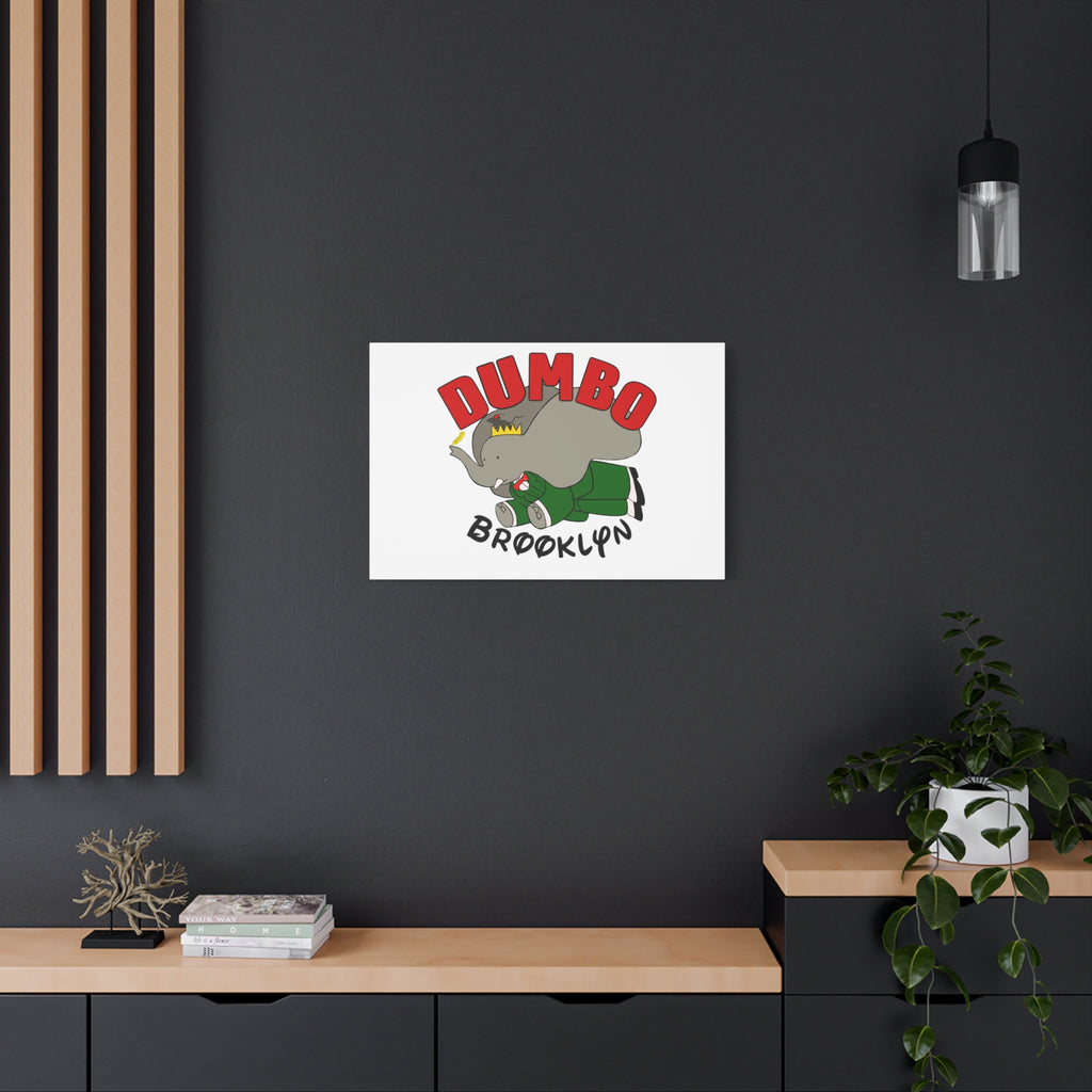 Brooklyn Dumbo Elephant Canvas Art, Fun Nursery Decor, Kids Room Wall Art, Elephant Lover Gift, Colorful Stretched Wall Art