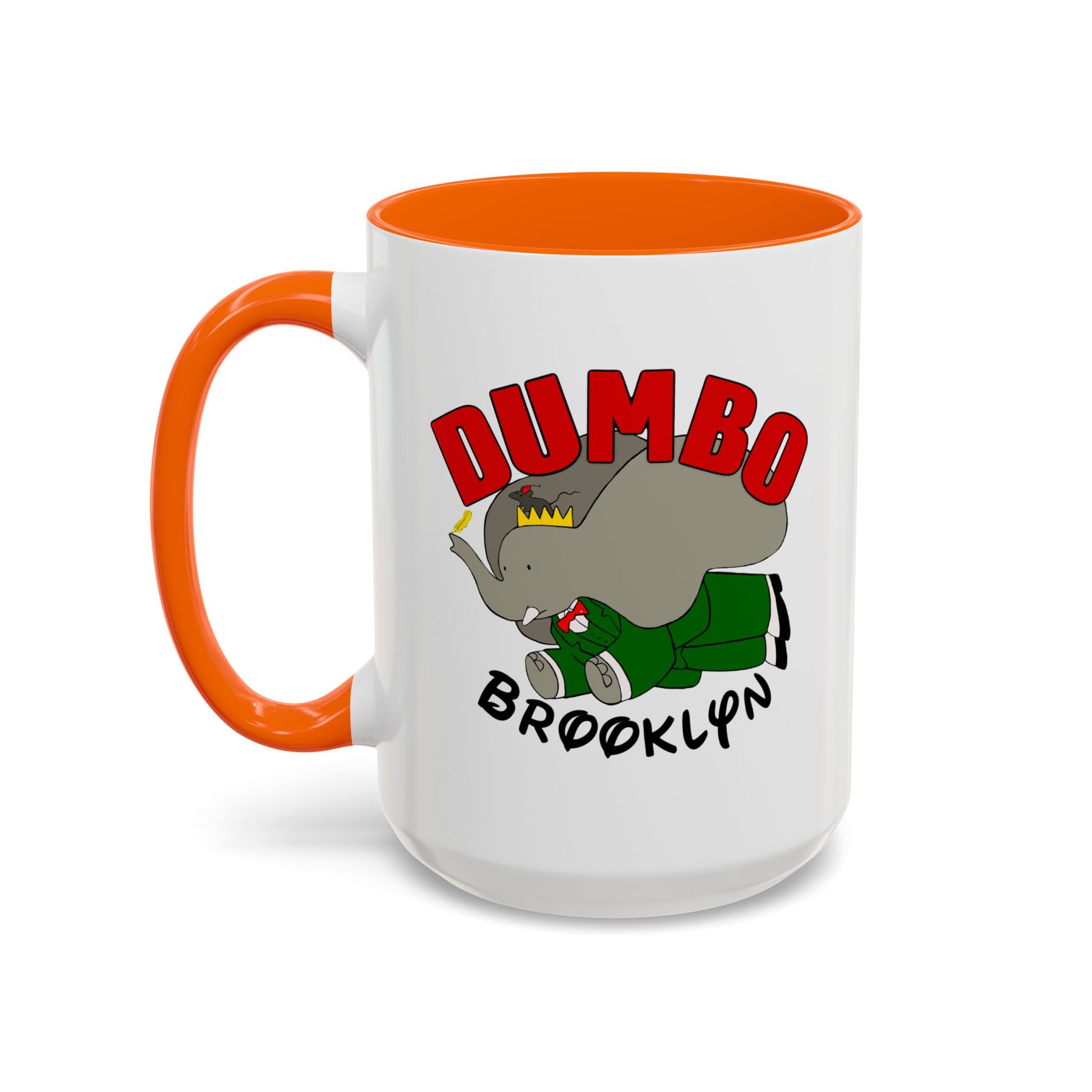 Dumbo Brooklyn Accent Mug - Unique Coffee Cup, Cute Elephant Design, Perfect Gift for Friends, Home Decor, Elephant Lover