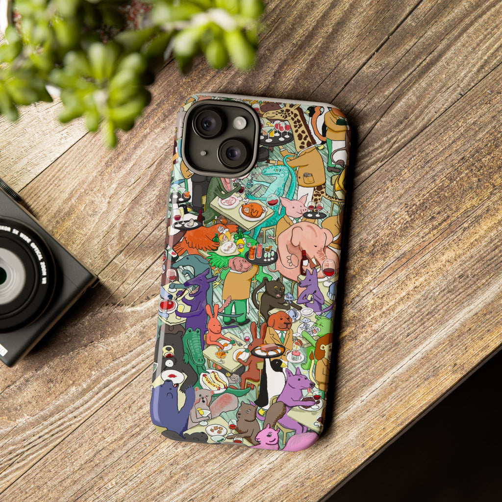 Whimsical Animal Pattern Phone Case, Cute Phone Cover, Animal Lovers Gift, Fun Design, Unique Cell Phone Accessory