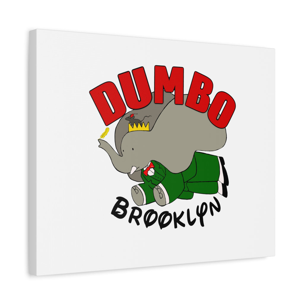 Brooklyn Dumbo Elephant Canvas Art, Fun Nursery Decor, Kids Room Wall Art, Elephant Lover Gift, Colorful Stretched Wall Art