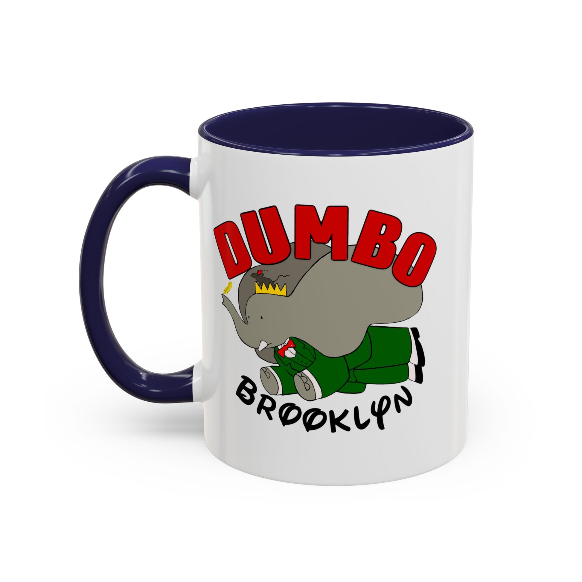 Dumbo Brooklyn Accent Mug - Unique Coffee Cup, Cute Elephant Design, Perfect Gift for Friends, Home Decor, Elephant Lover